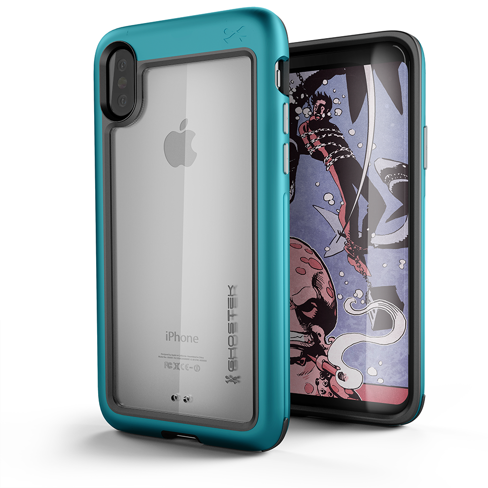 Ghostek Atomic Apple iPhone X Case, Rugged Heavy Duty Military Grade Teal Cover