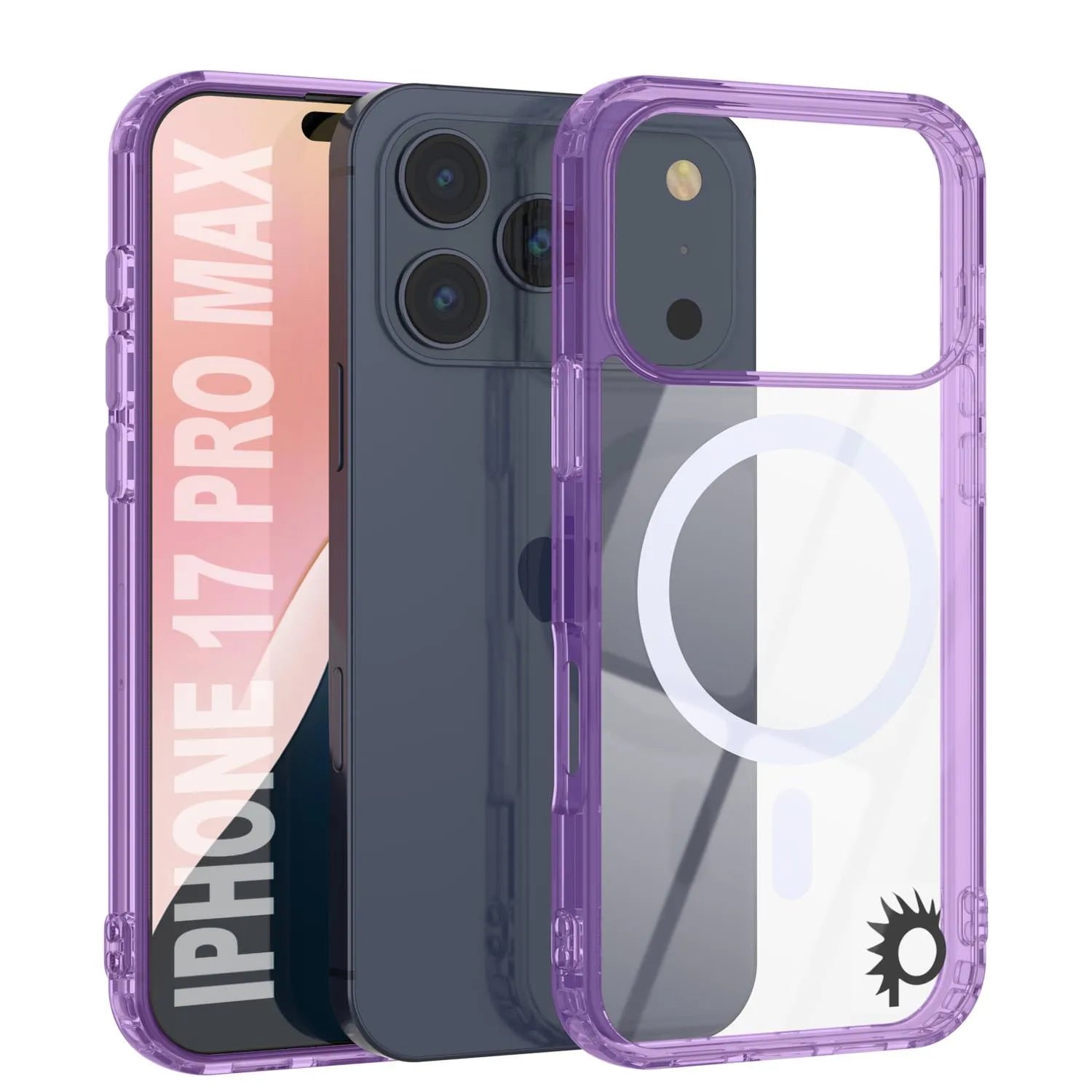 Punkcase iPhone 17 Pro Max Magnetic Wireless Charging Case [ClearMag Series][Purple]
