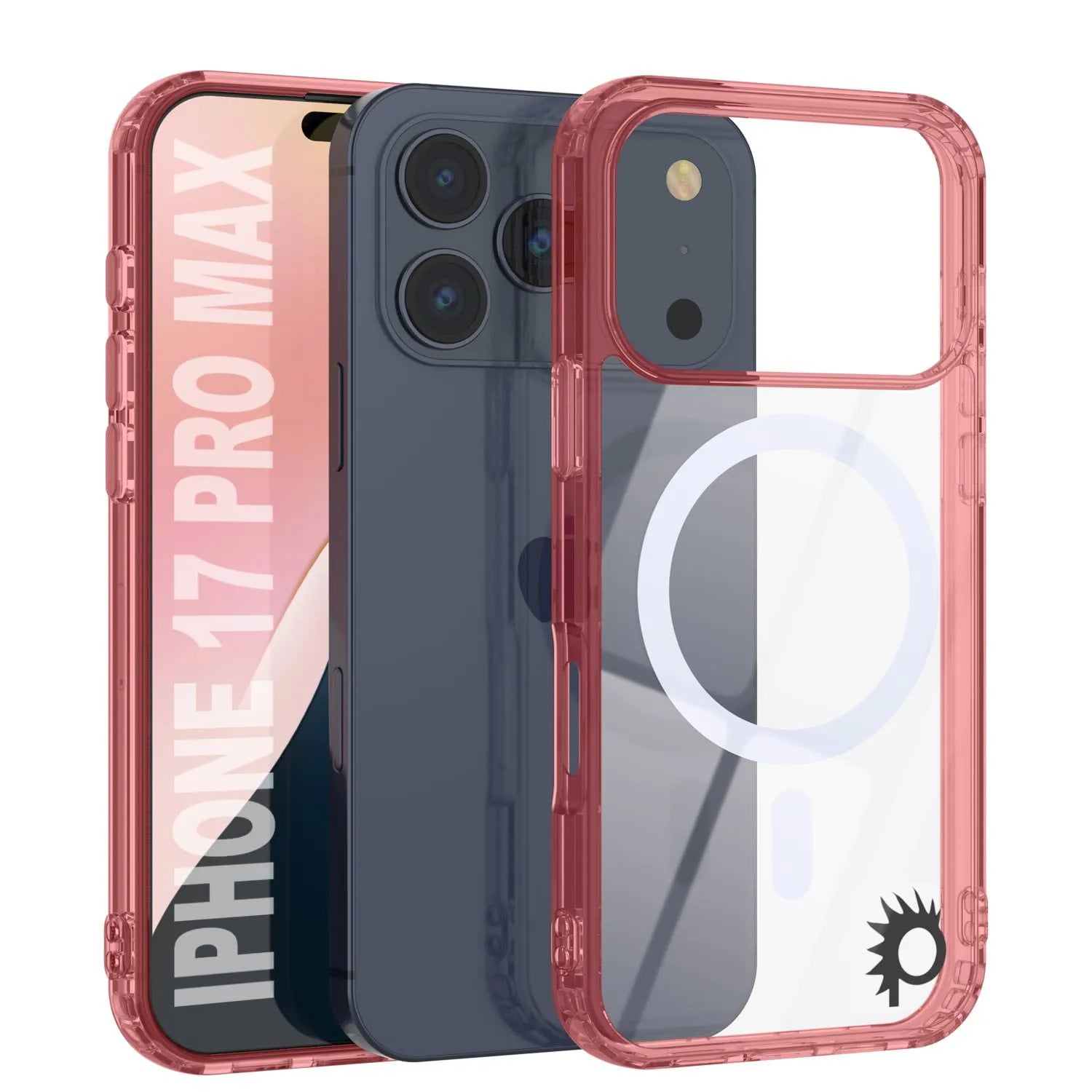 Punkcase iPhone 17 Pro Max Magnetic Wireless Charging Case [ClearMag Series][Red]