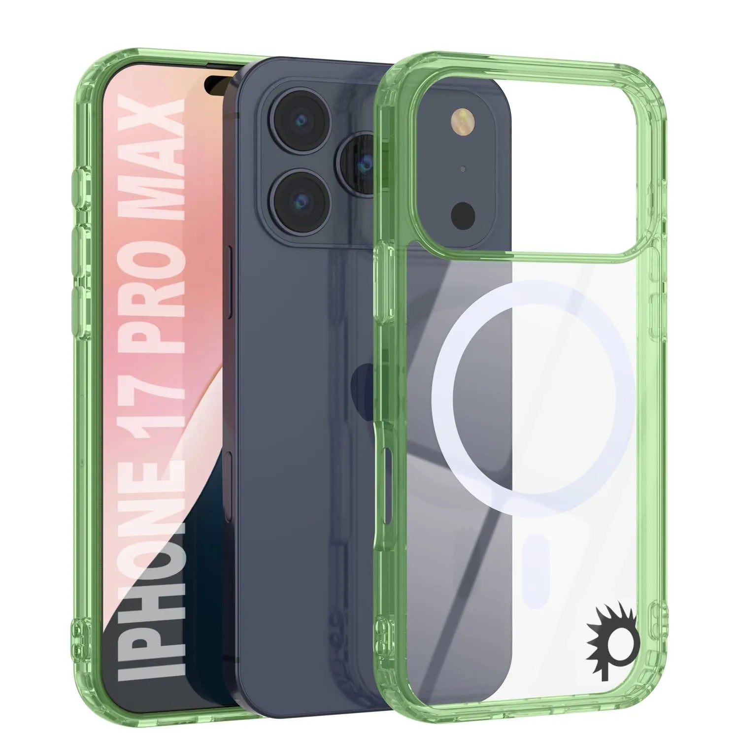 Punkcase iPhone 17 Pro Max Magnetic Wireless Charging Case [ClearMag Series][Green]