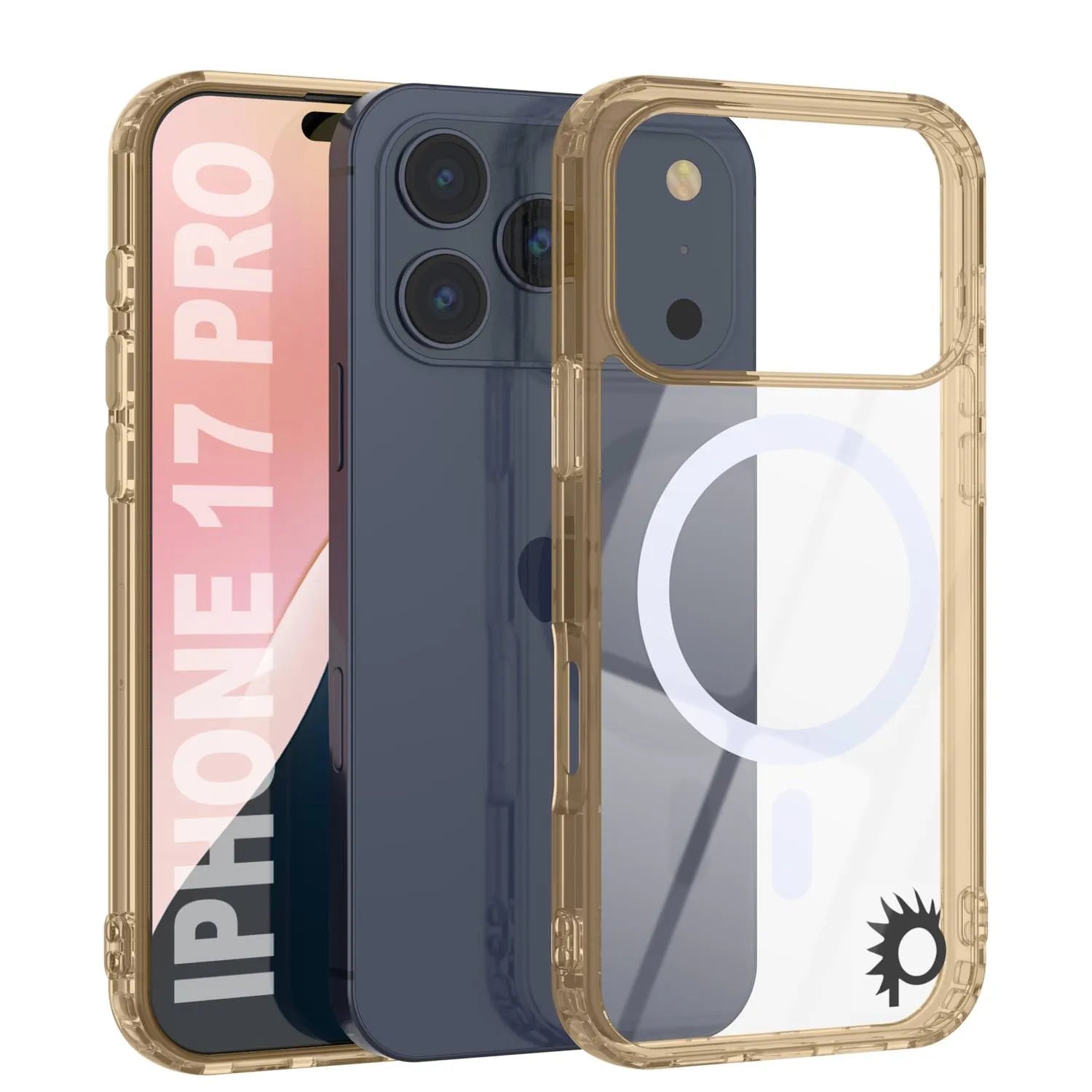 Punkcase iPhone 17 Pro Magnetic Wireless Charging Case [ClearMag Series][Gold]