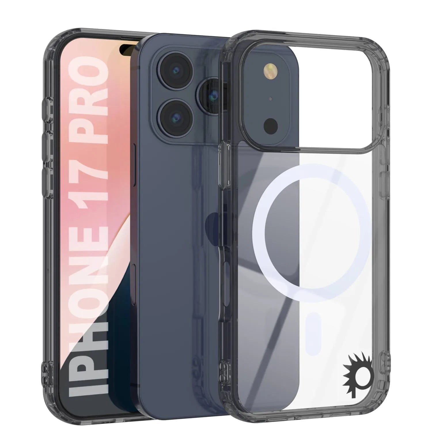 Punkcase iPhone 17 Pro Magnetic Wireless Charging Case [ClearMag Series][Black]