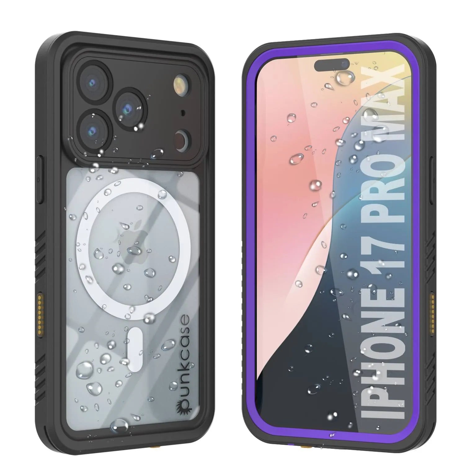 Products iPhone 17 Pro Max Waterproof Case, Punkcase [Extreme Mag Series] Armor Cover W/ Built In Screen Protector [Purple]