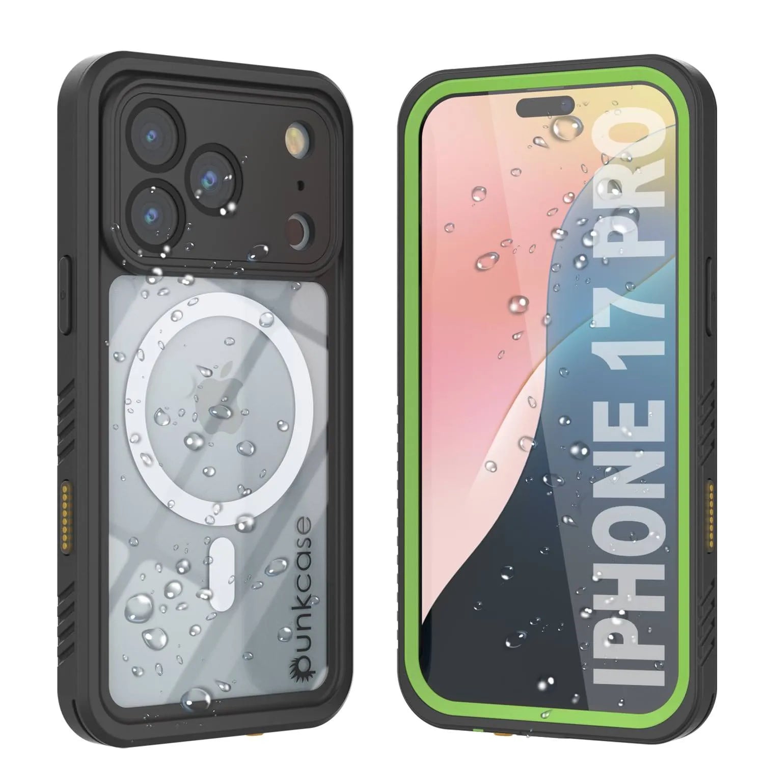 iPhone 17 Pro Waterproof Case, Punkcase [Extreme Series] Armor Cover W/ Built In Screen Protector [Light Green]