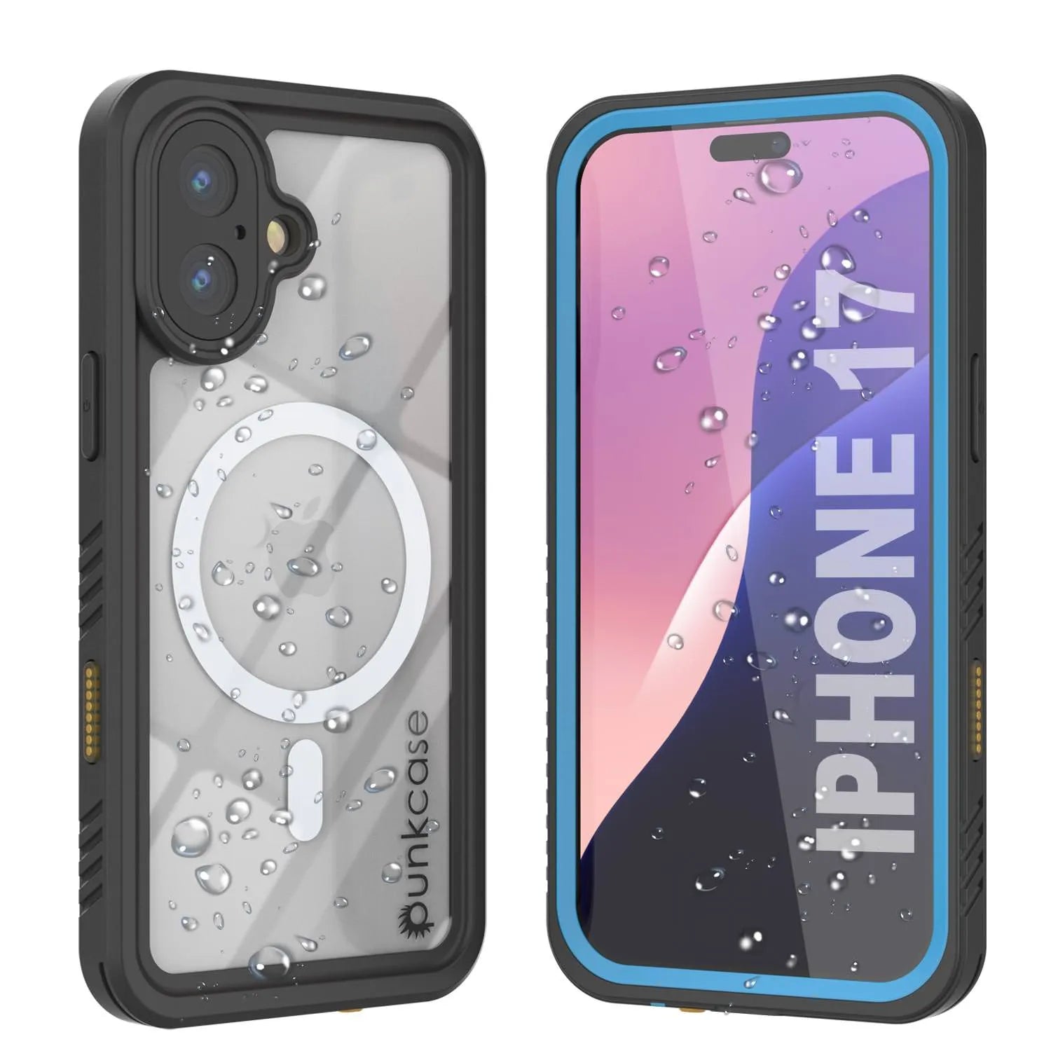 iPhone 17 Waterproof Case, Punkcase [Extreme Mag Series] Armor Cover W/ Built In Screen Protector [Blue]