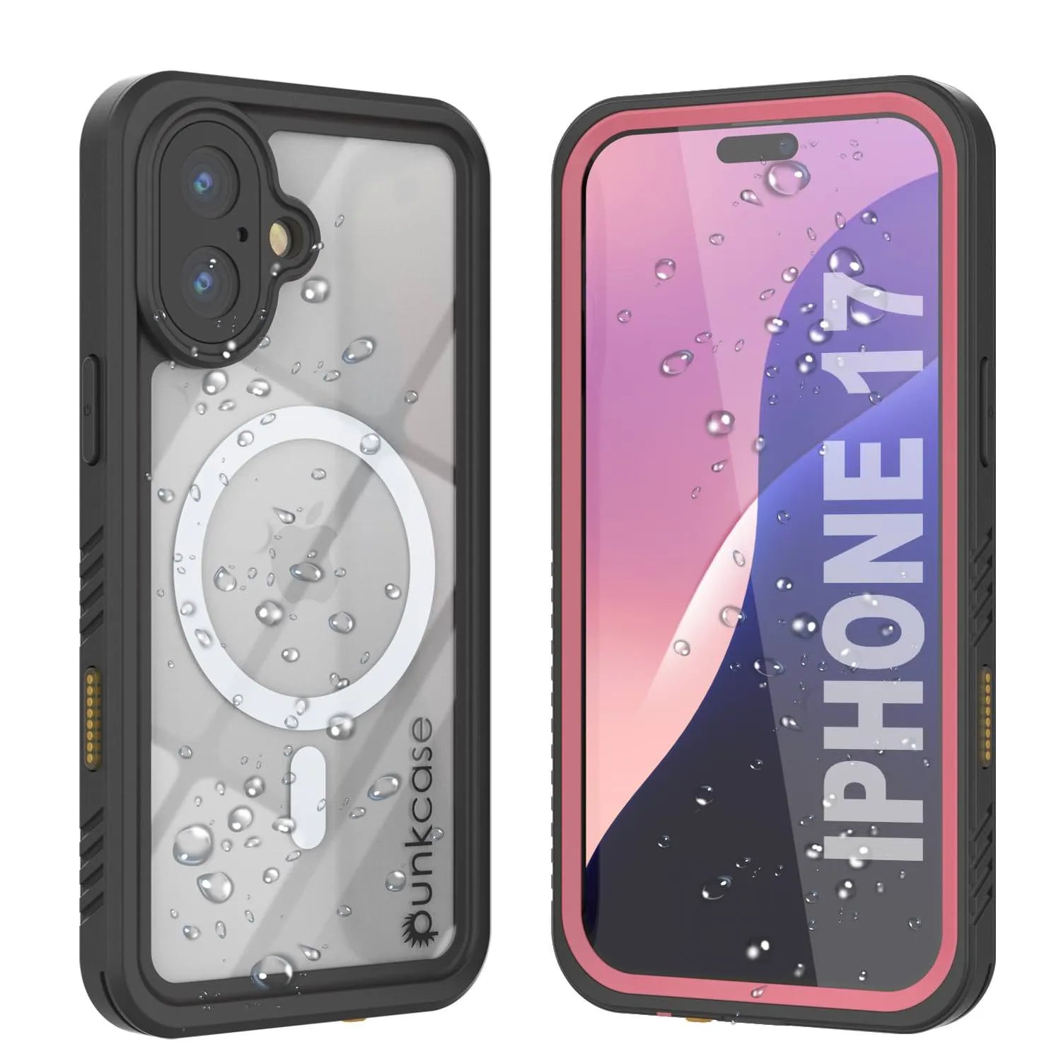 iPhone 17 Waterproof Case, Punkcase [Extreme Series] Armor Cover W/ Built In Screen Protector [Pink]