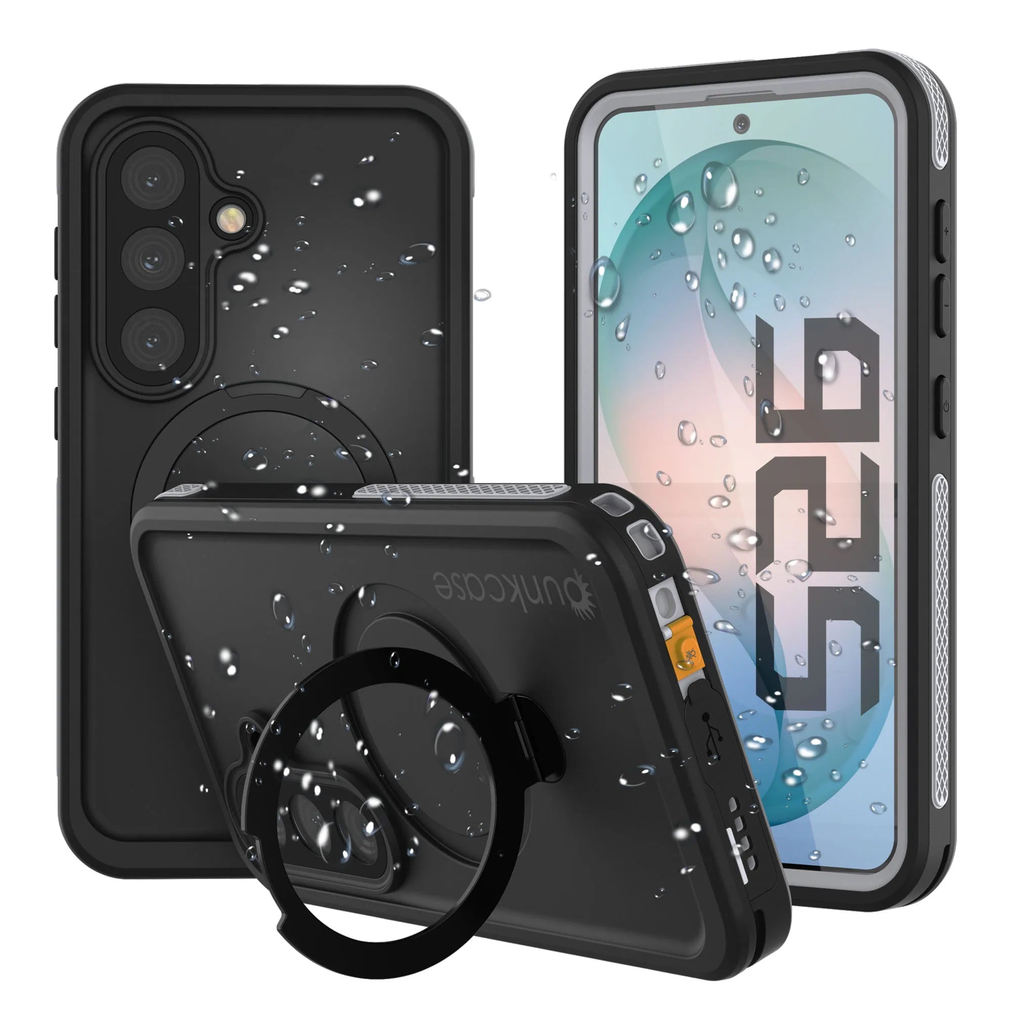 Galaxy S26 Waterproof Case [Kickstud 2.0 Series] Protective IP68 Cover W/Screen Protector & Kickstand [White]