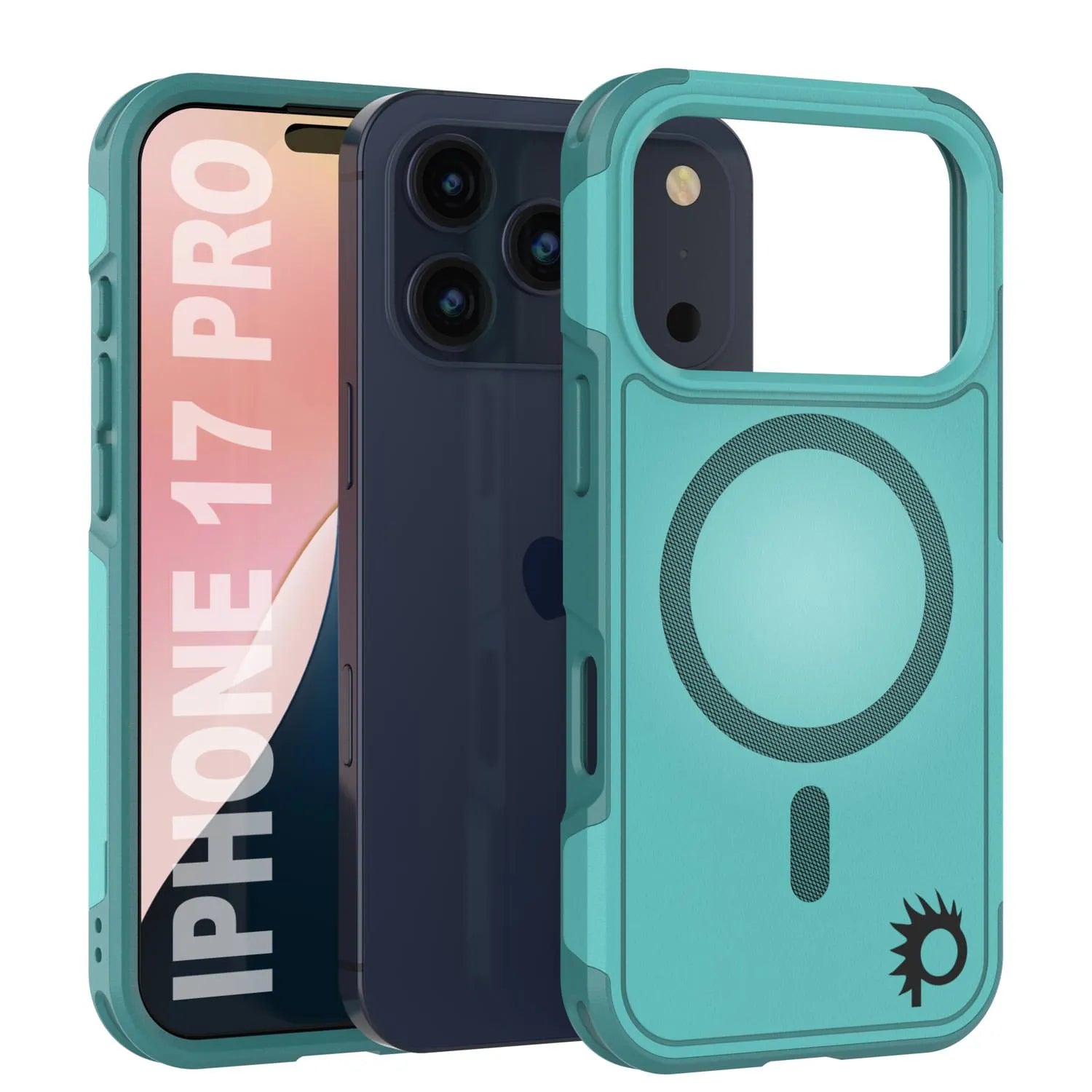 PunkCase iPhone 17 Pro Case, [Spartan 2.0 Series] Clear Rugged Heavy Duty Cover W/Built in Screen Protector [Blue]