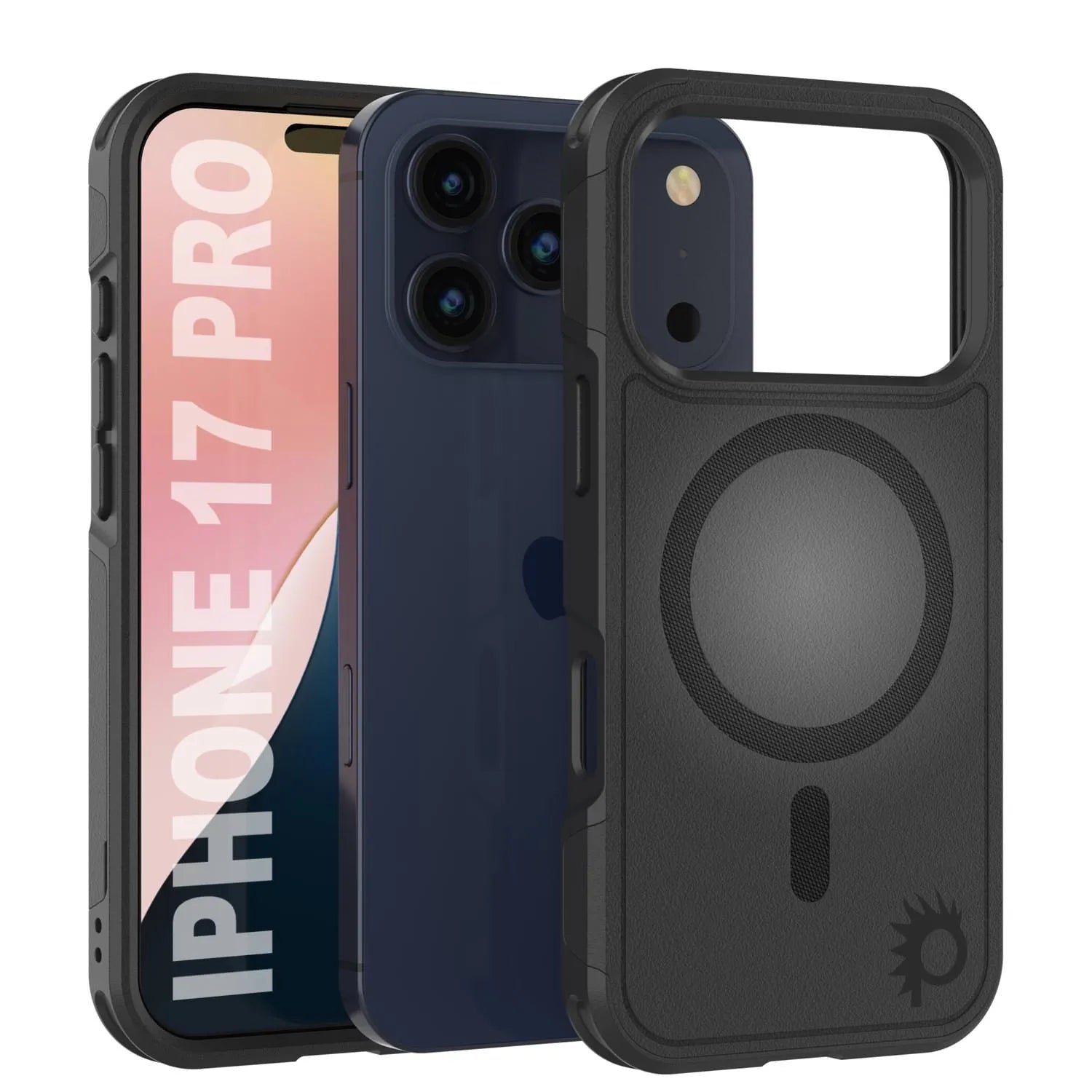 PunkCase iPhone 17 Pro Case, [Spartan 2.0 Series] Clear Rugged Heavy Duty Cover W/Built in Screen Protector [Black]