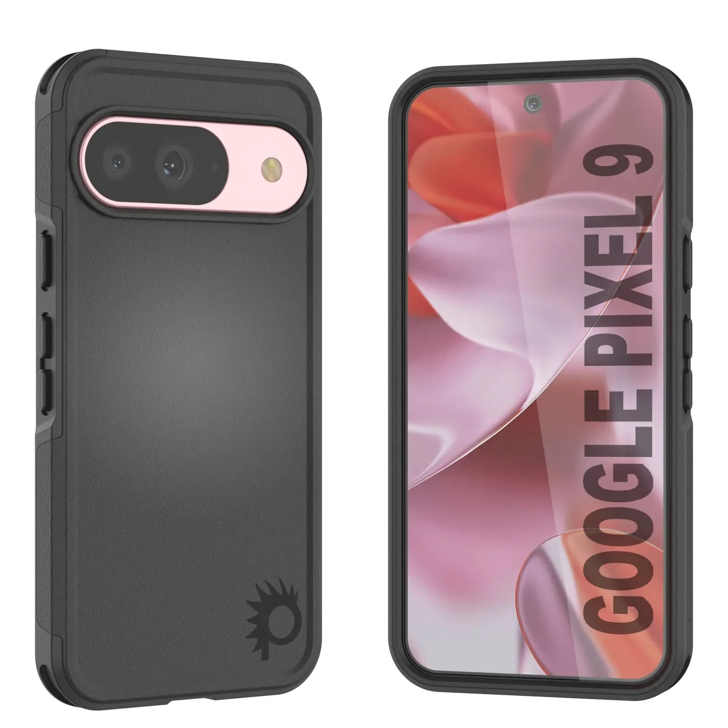 PunkCase Google Pixel 9 Case, [Spartan 2.0 Series] Clear Rugged Heavy Duty Cover W/Built in Screen Protector [Black]