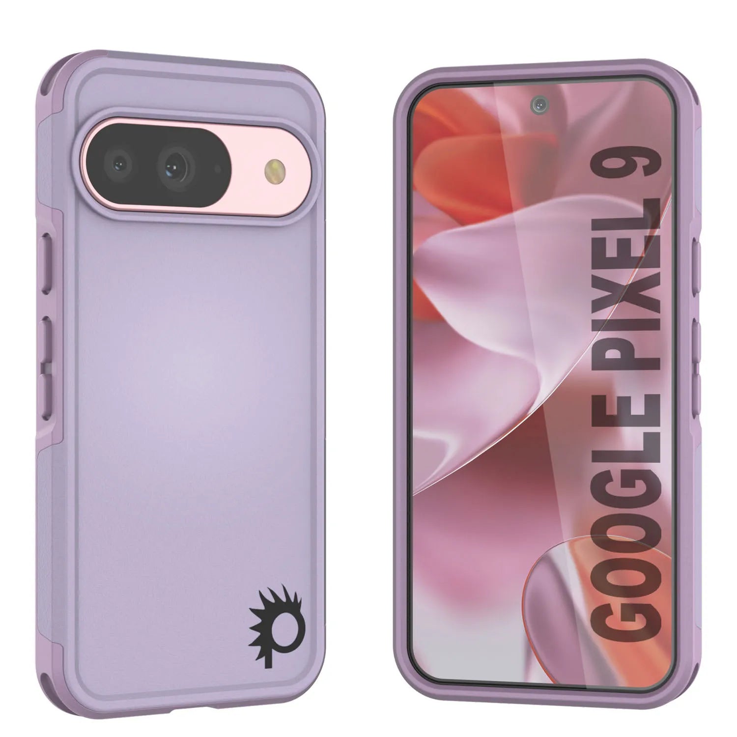 PunkCase Google Pixel 9 Case, [Spartan 2.0 Series] Clear Rugged Heavy Duty Cover W/Built in Screen Protector [Lilac]