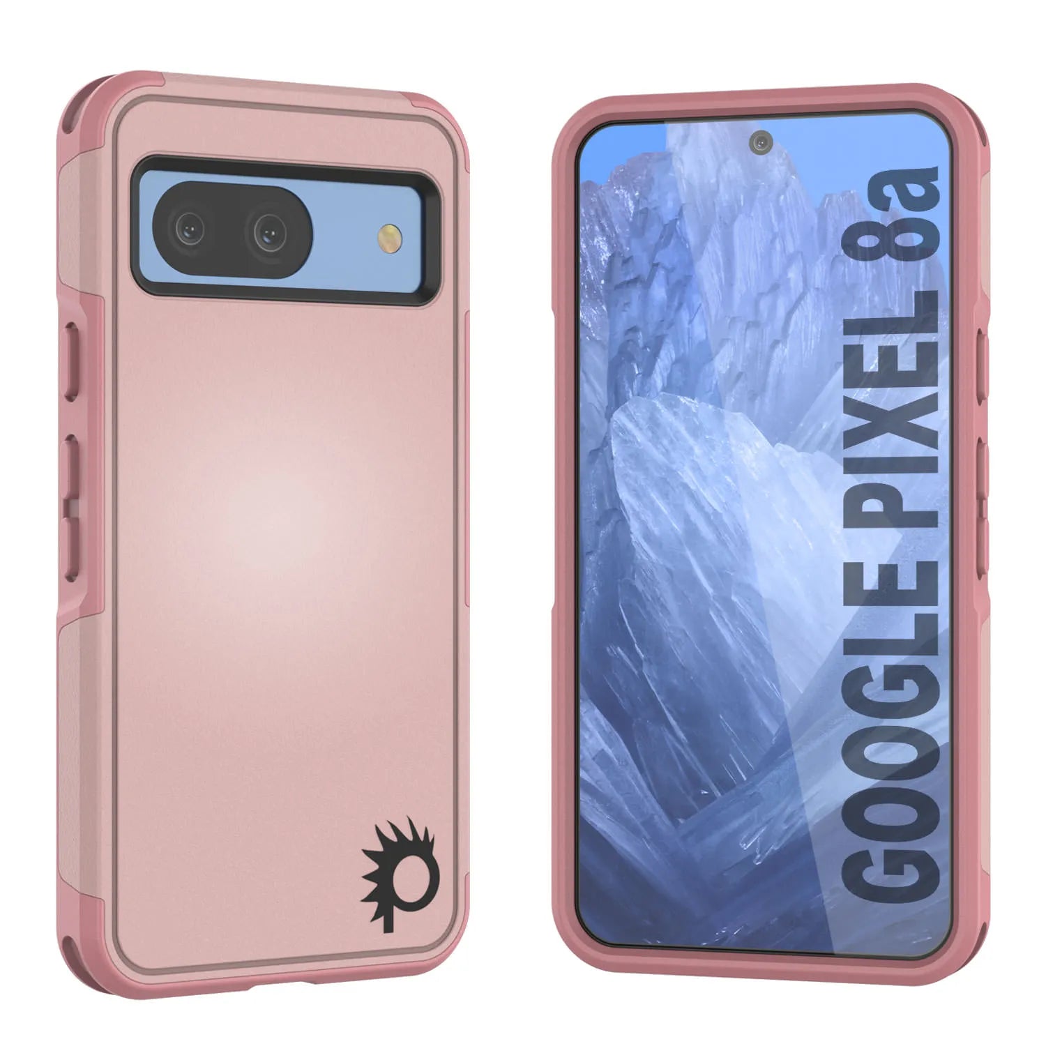 PunkCase Google Pixel 9 Pro Case, [Spartan 2.0 Series] Clear Rugged Heavy Duty Cover W/Built in Screen Protector [Pink]