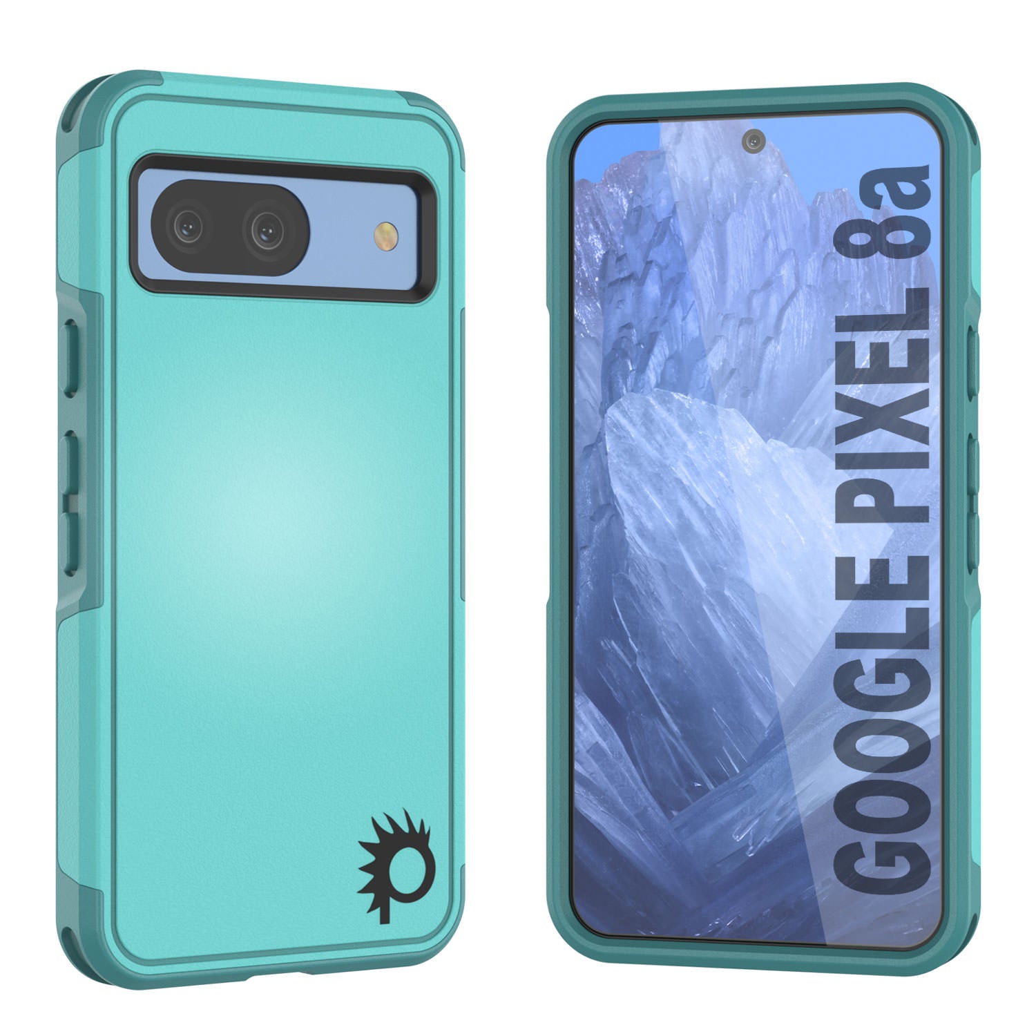 PunkCase Google Pixel 9 Case, [Spartan 2.0 Series] Clear Rugged Heavy Duty Cover W/Built in Screen Protector [Blue]