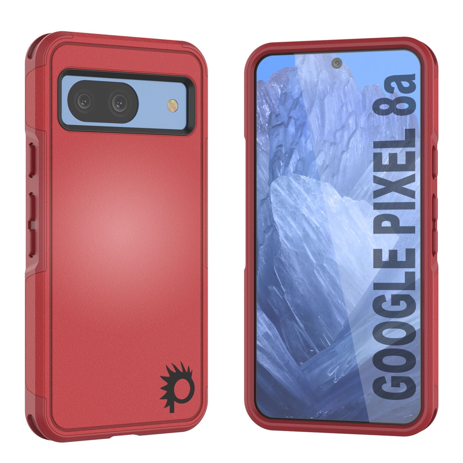 PunkCase Google Pixel 9 Pro Case, [Spartan 2.0 Series] Clear Rugged Heavy Duty Cover W/Built in Screen Protector [Red]