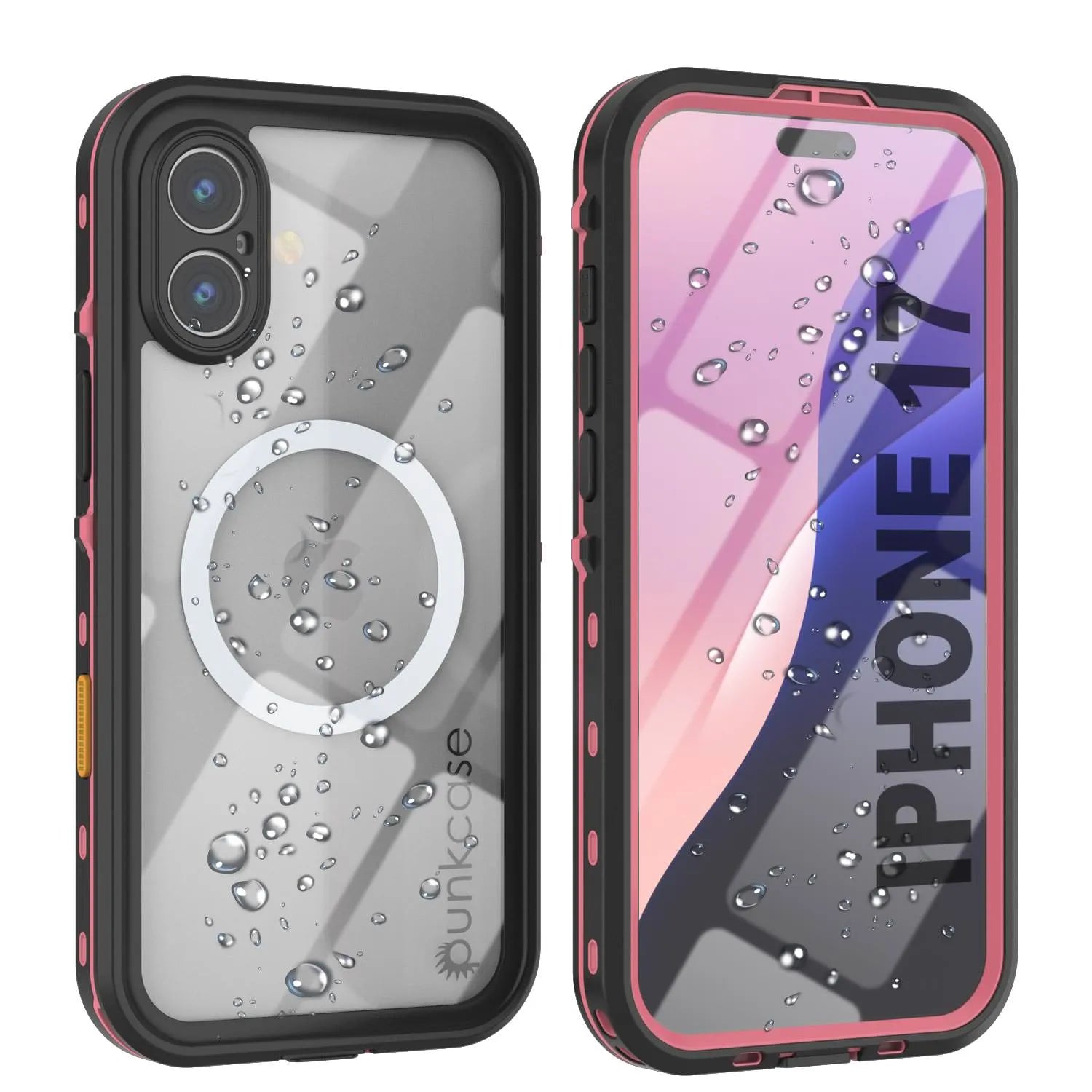 iPhone 17 Waterproof IP68 Case, Punkcase [Pink] [StudStar Series] [Slim Fit] [Dirtproof]