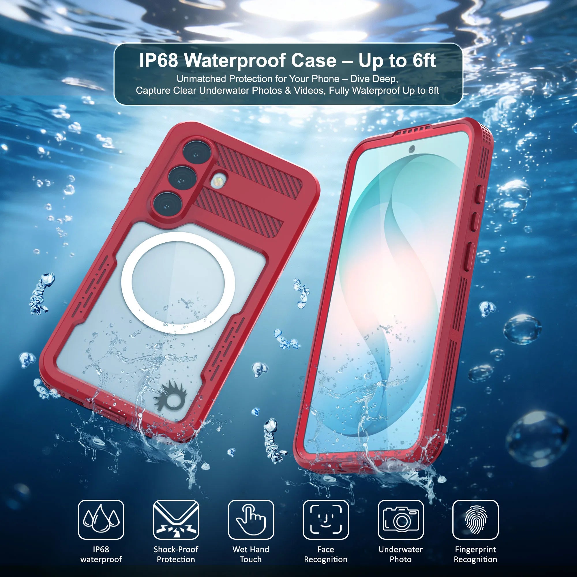 Galaxy S26 Waterproof Case [Alpine 2.0 Series] [Slim Fit] [IP68 Certified] [Shockproof] [Red]