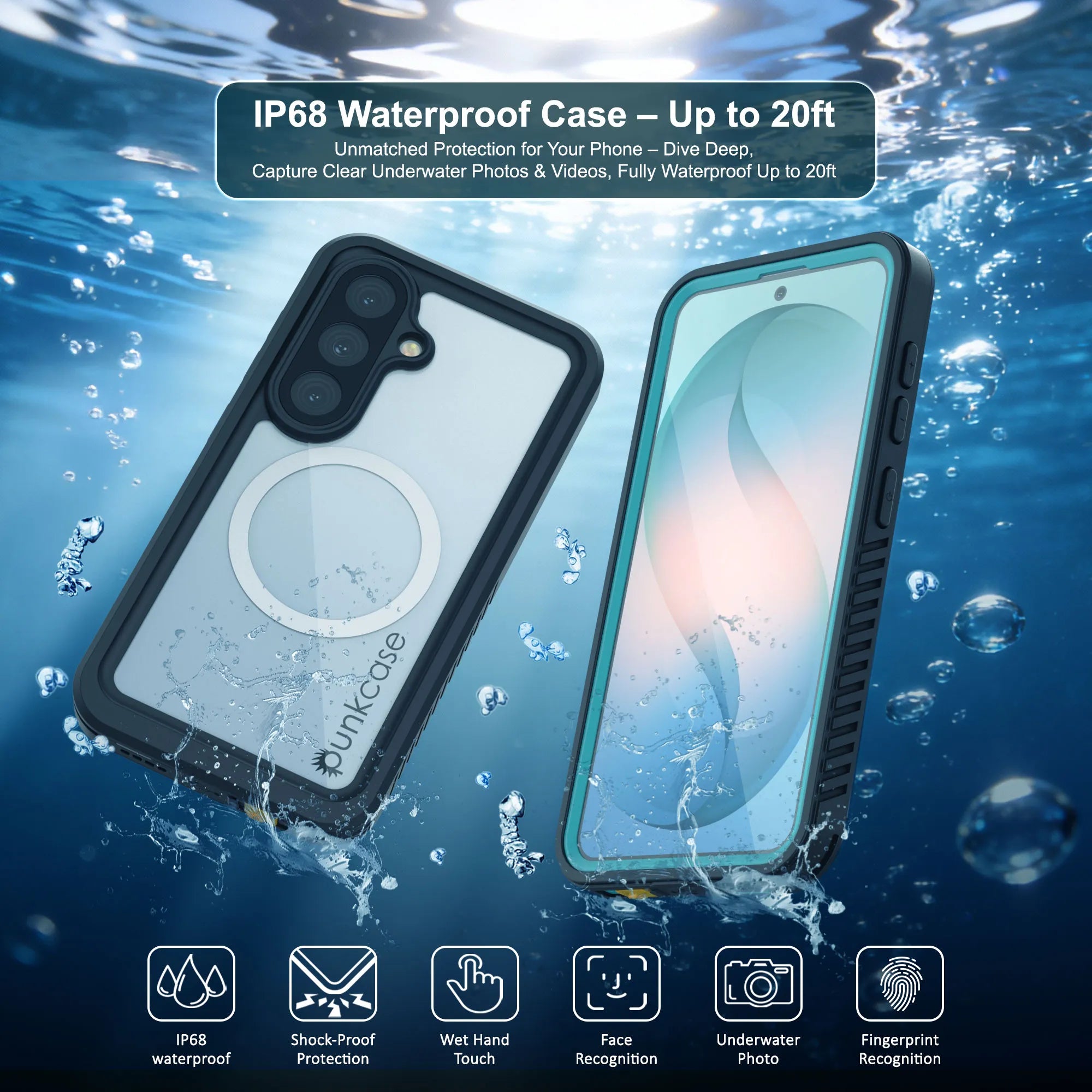 Galaxy S26 Plus Waterproof Case, Punkcase [Extreme Mag Series] Armor Cover W/ Built In Screen Protector [Teal]