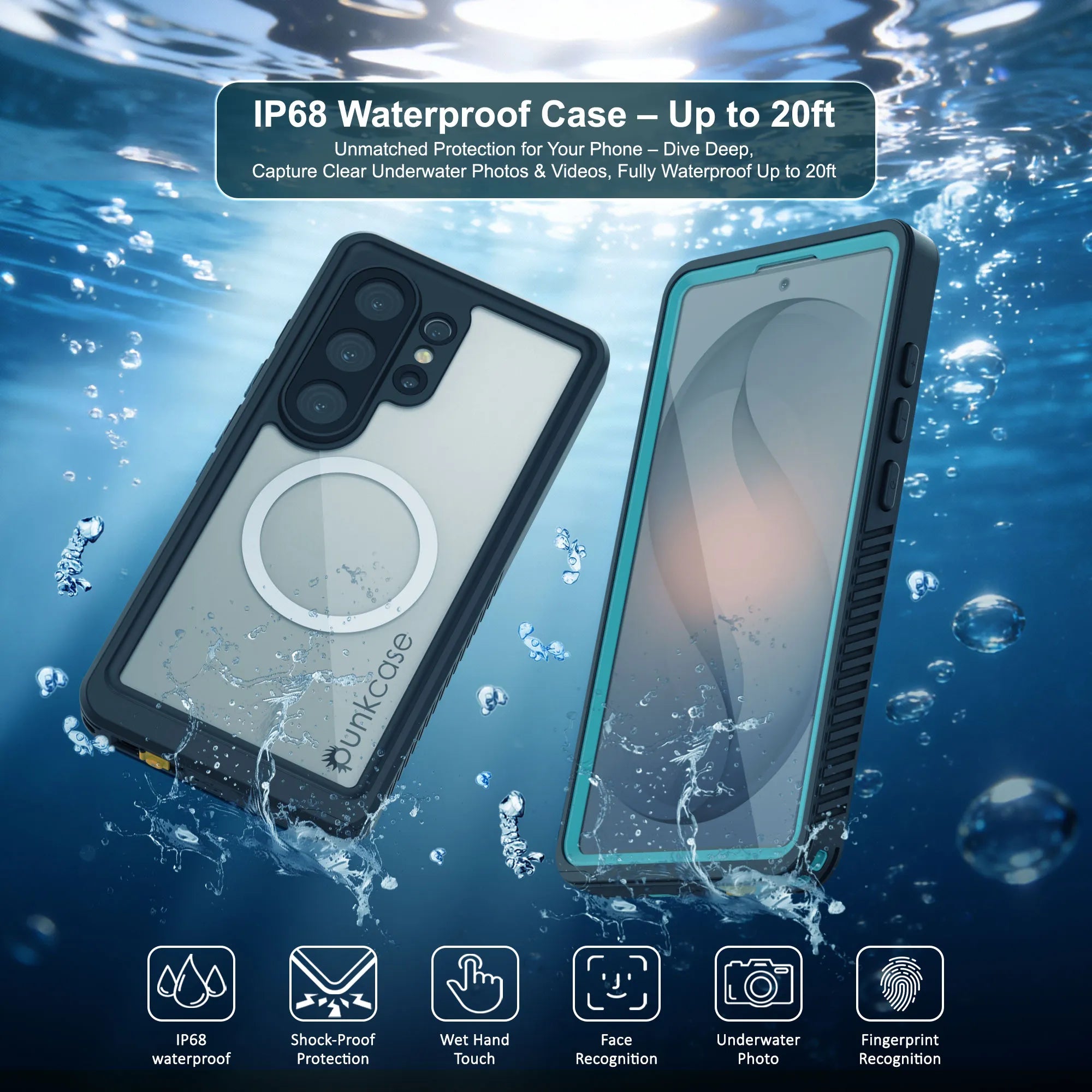 Galaxy S26 Ultra Waterproof Case, Punkcase [Extreme Mag Series] Armor Cover W/ Built In Screen Protector [Teal]