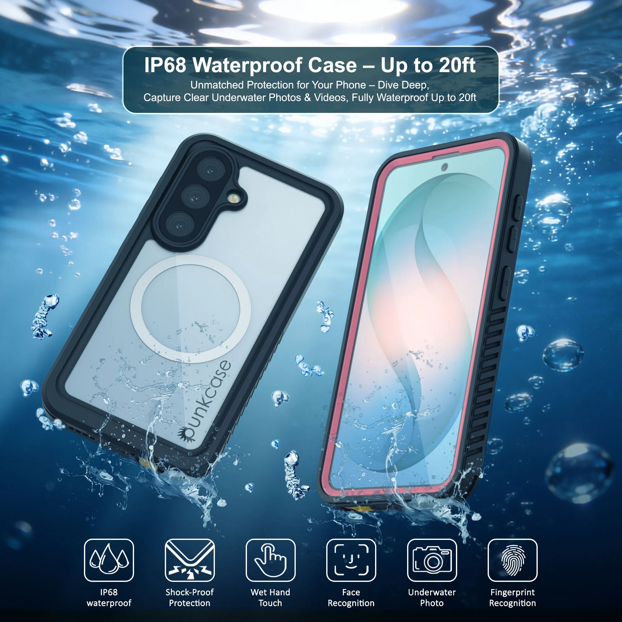 Galaxy S26 Waterproof Case, Punkcase [Extreme Mag Series] Armor Cover W/ Built In Screen Protector [Pink]