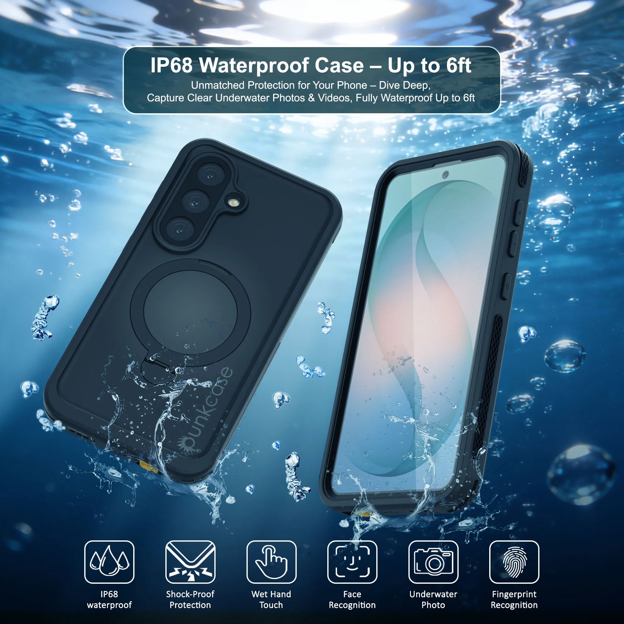Galaxy S26 Waterproof Case [Kickstud 2.0 Series] Protective IP68 Cover W/Screen Protector & Kickstand [Black]