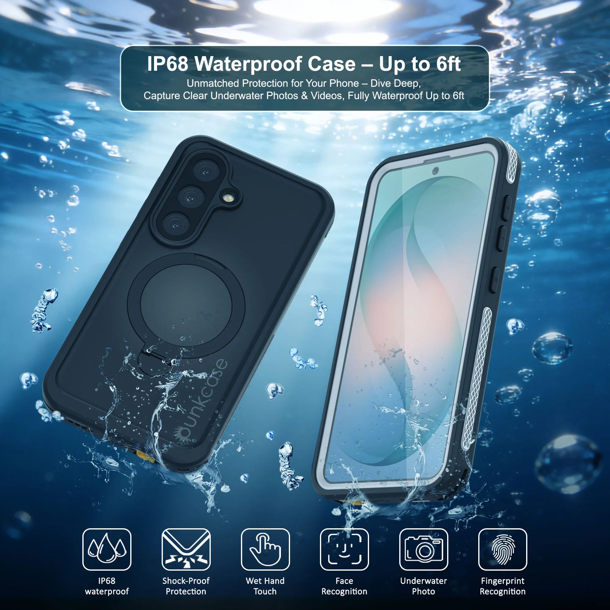 Galaxy S26 Waterproof Case [Kickstud 2.0 Series] Protective IP68 Cover W/Screen Protector & Kickstand [White]