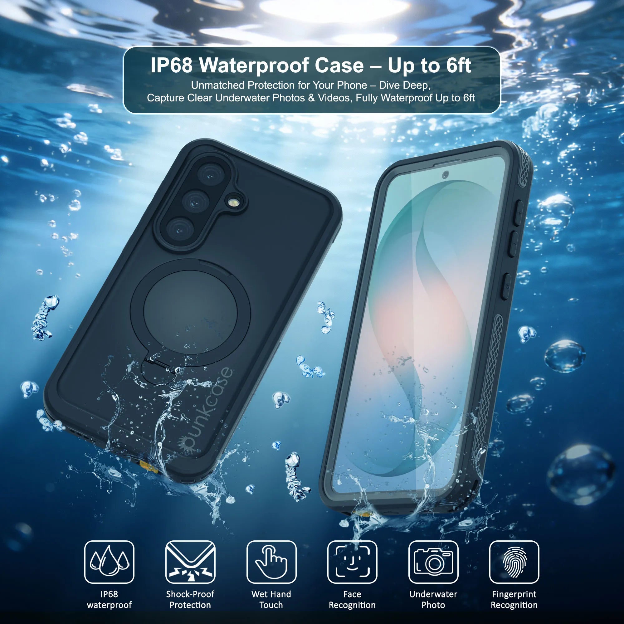 Galaxy S26 Waterproof Case [Kickstud 2.0 Series] Protective IP68 Cover W/Screen Protector & Kickstand [Grey]