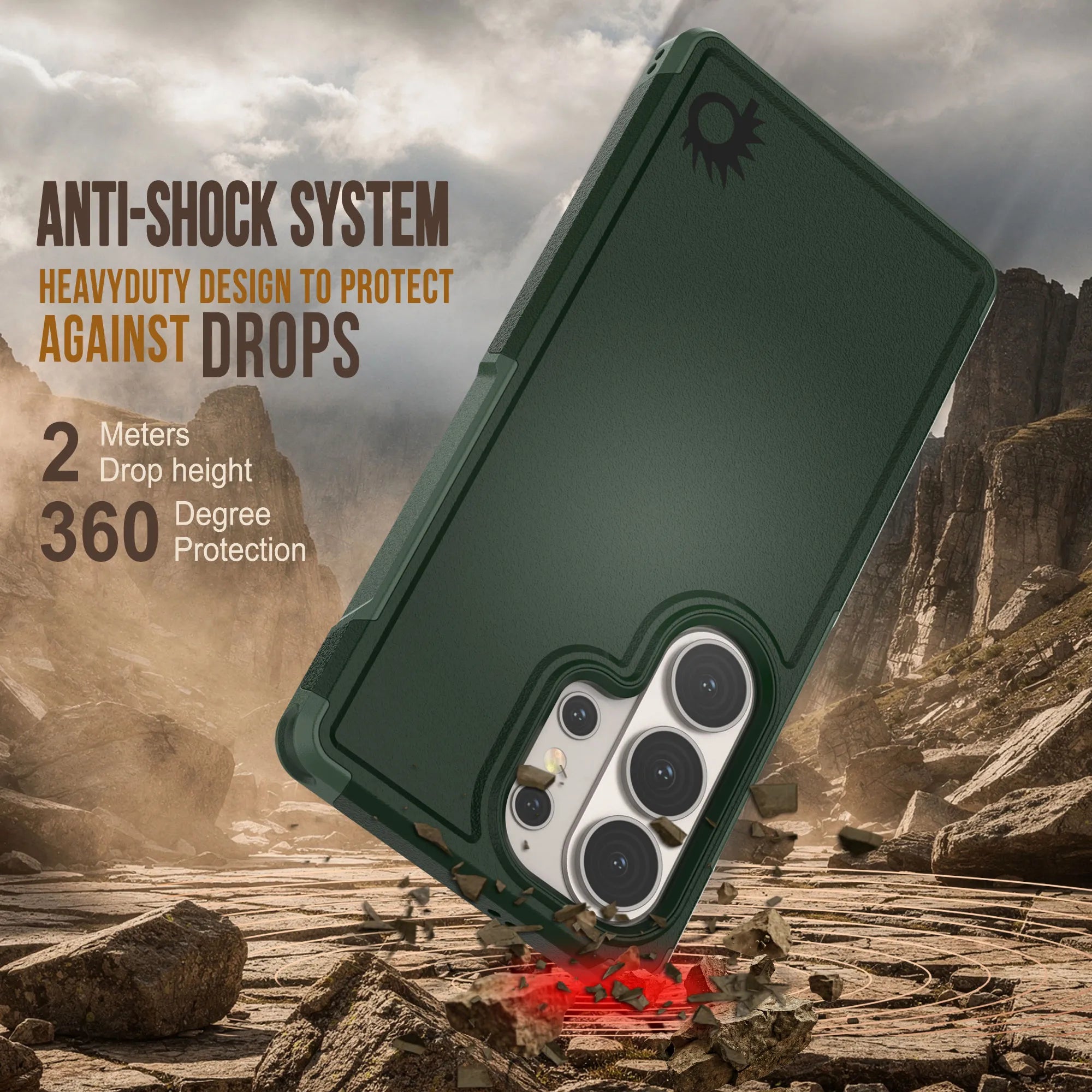 PunkCase Galaxy S26 Ultra Case, [Spartan 2.0 Series] Clear Rugged Heavy Duty Cover [Dark Green]