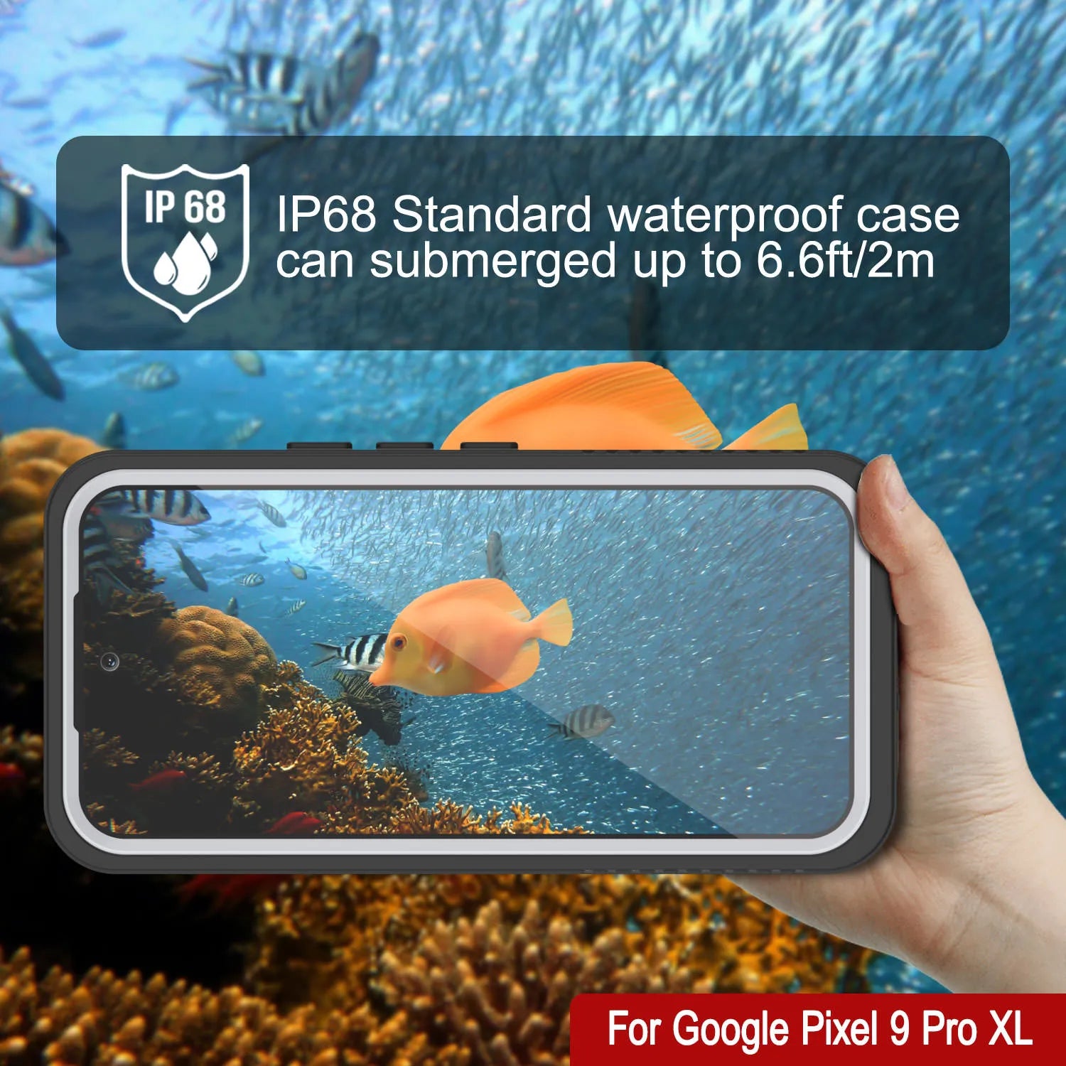Google Pixel 9 Pro XL Waterproof Case, Punkcase [Extreme Series] Armor Cover W/ Built In Screen Protector [White]