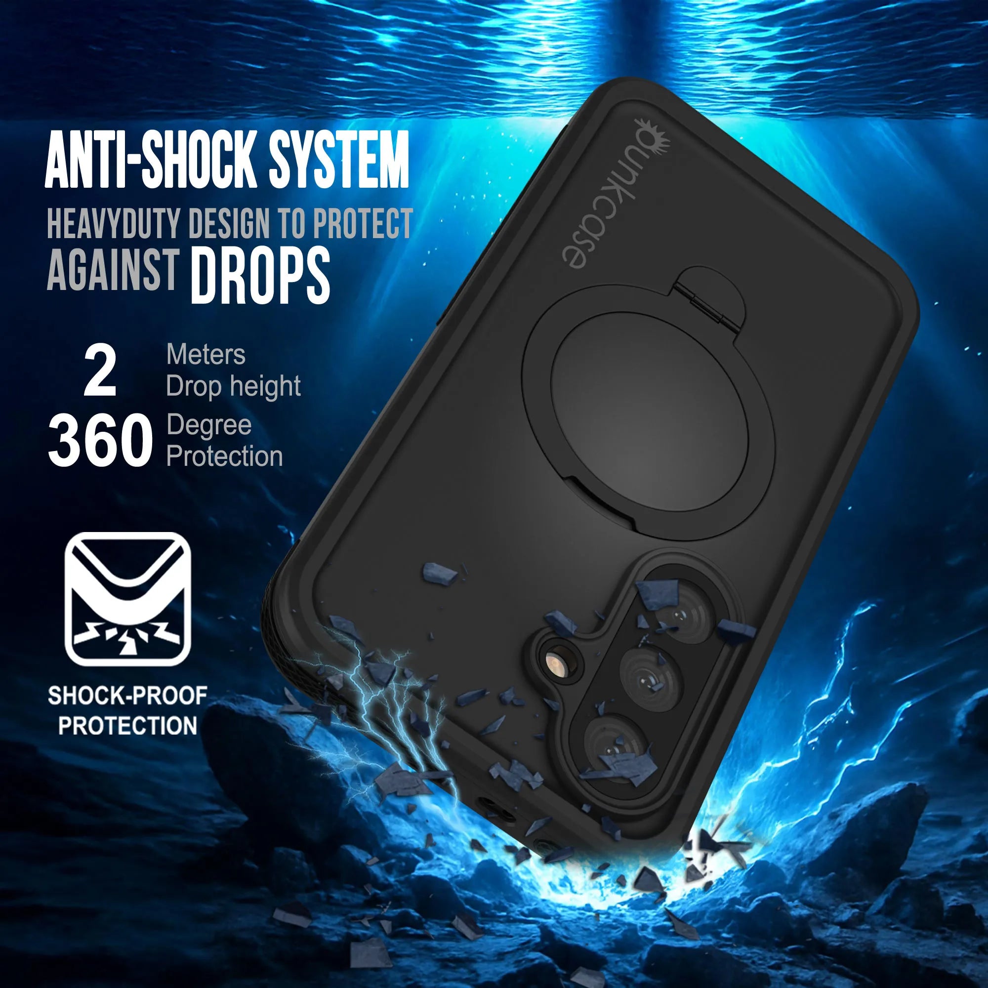 Galaxy S26 Waterproof Case [Kickstud 2.0 Series] Protective IP68 Cover W/Screen Protector & Kickstand [Black]