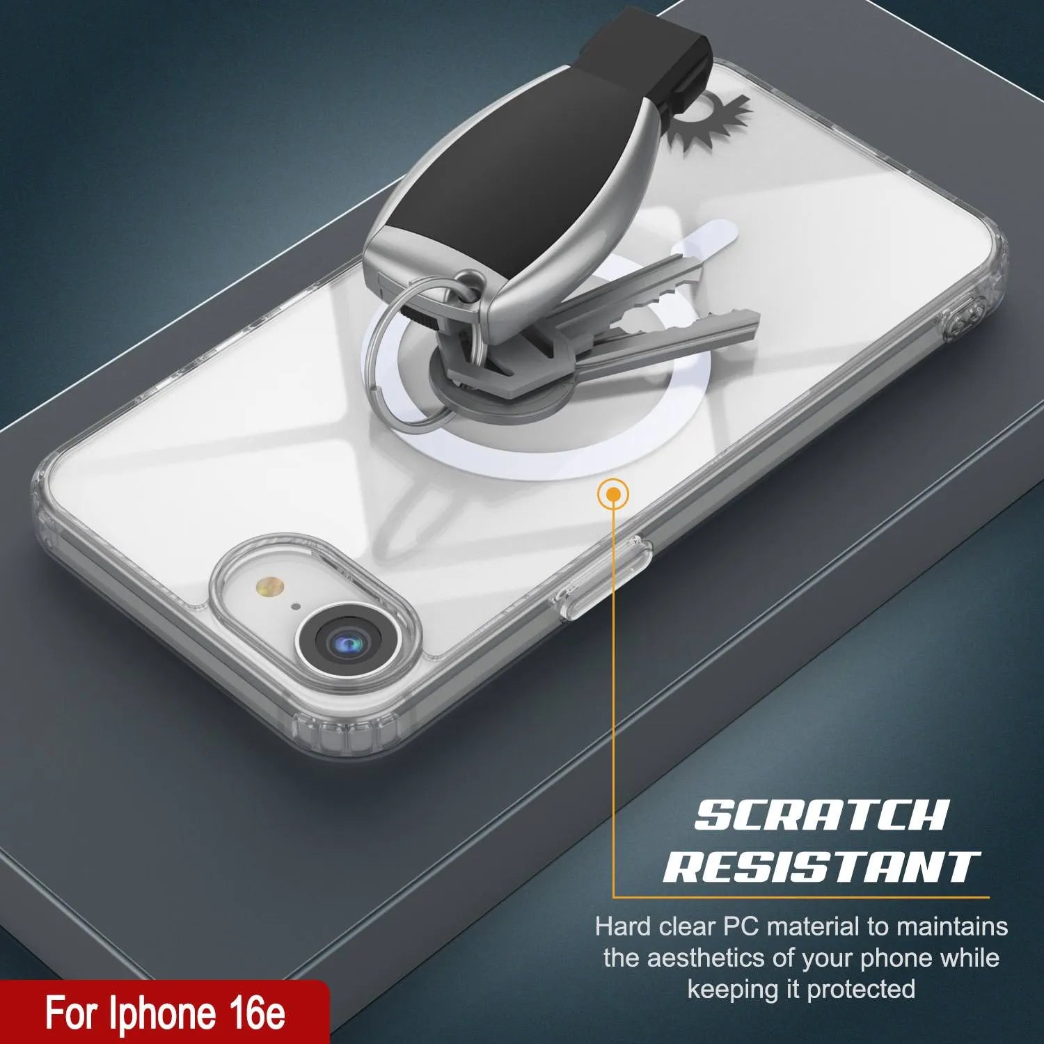 Punkcase iPhone 16e Magnetic Wireless Charging Case [ClearMag Series][Clear]