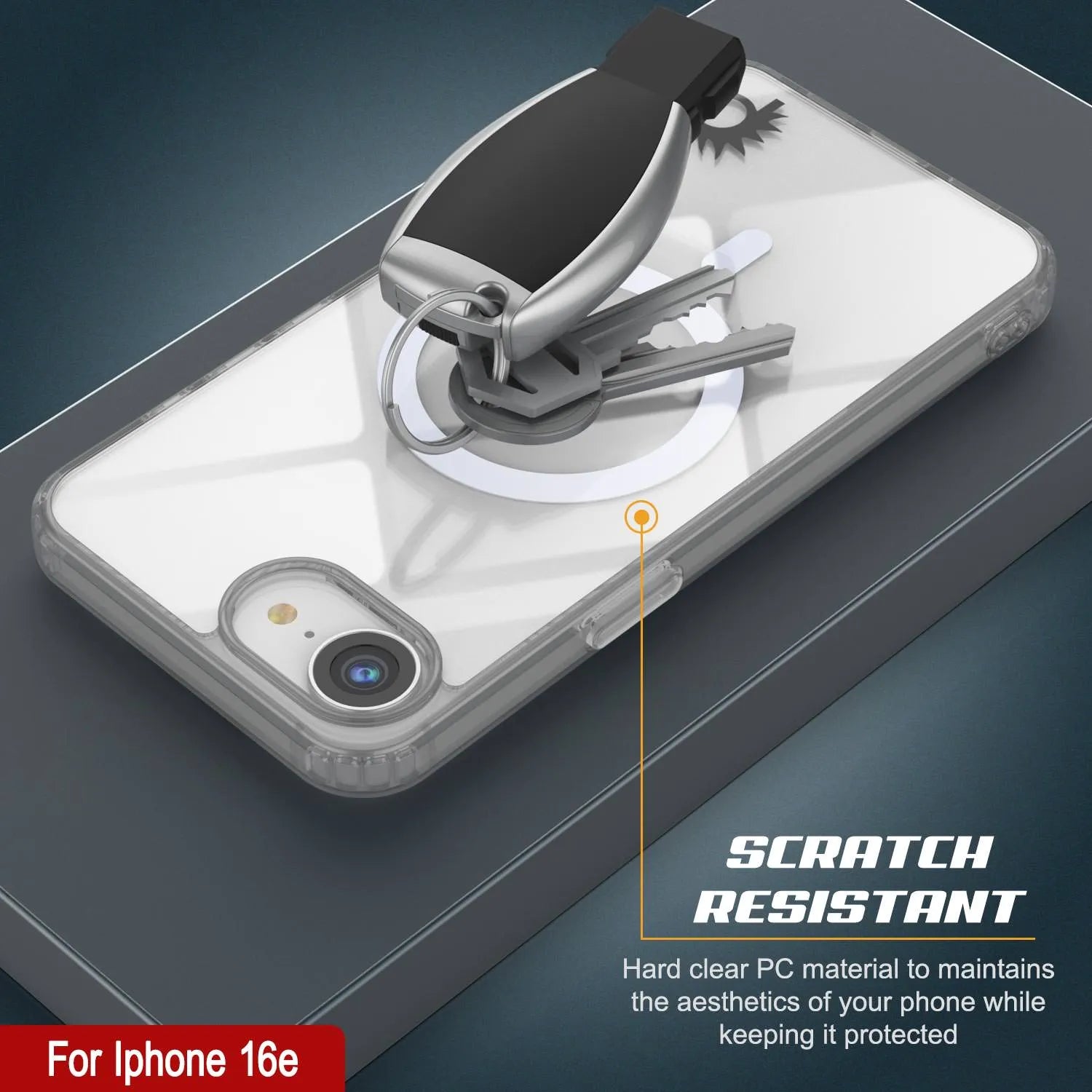 Punkcase iPhone 16e Magnetic Wireless Charging Case [ClearMag Series][Silver]