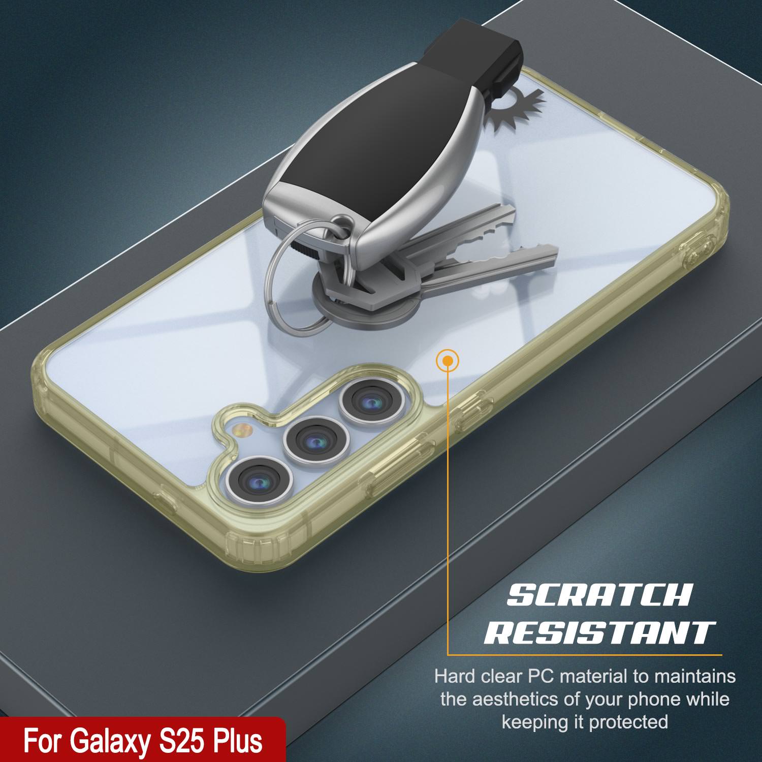 Galaxy S25 Plus Case [Clear Acrylic Series] [Non-Slip] For Galaxy S25 Plus [Yellow]