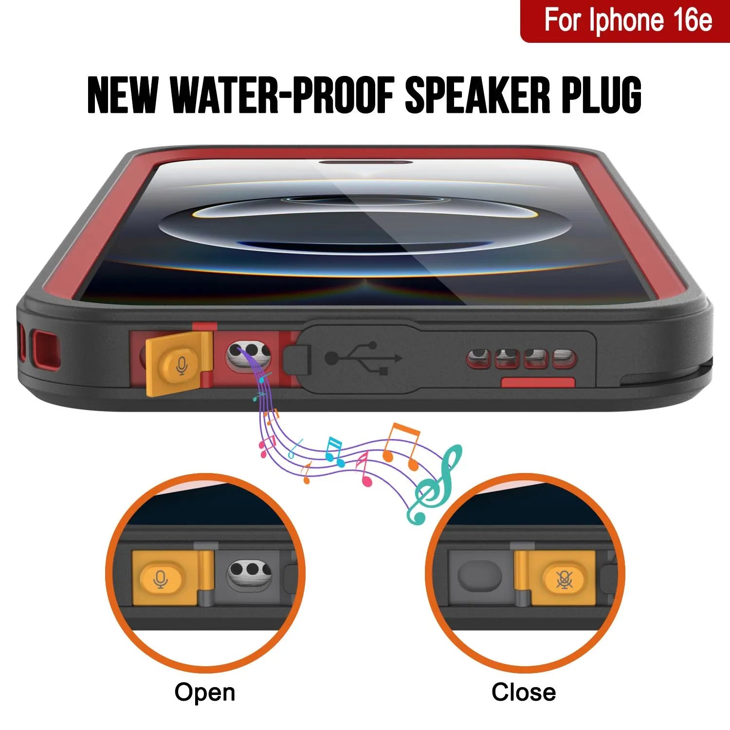 iPhone 16e Waterproof Case, Punkcase [Extreme Series] Armor Cover W/ Built In Screen Protector [Red]