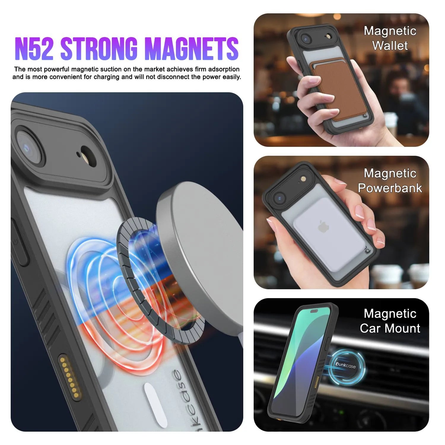 iPhone 17 Air Waterproof Case, Punkcase [Extreme Series] Armor Cover W/ Built In Screen Protector [Navy Blue]