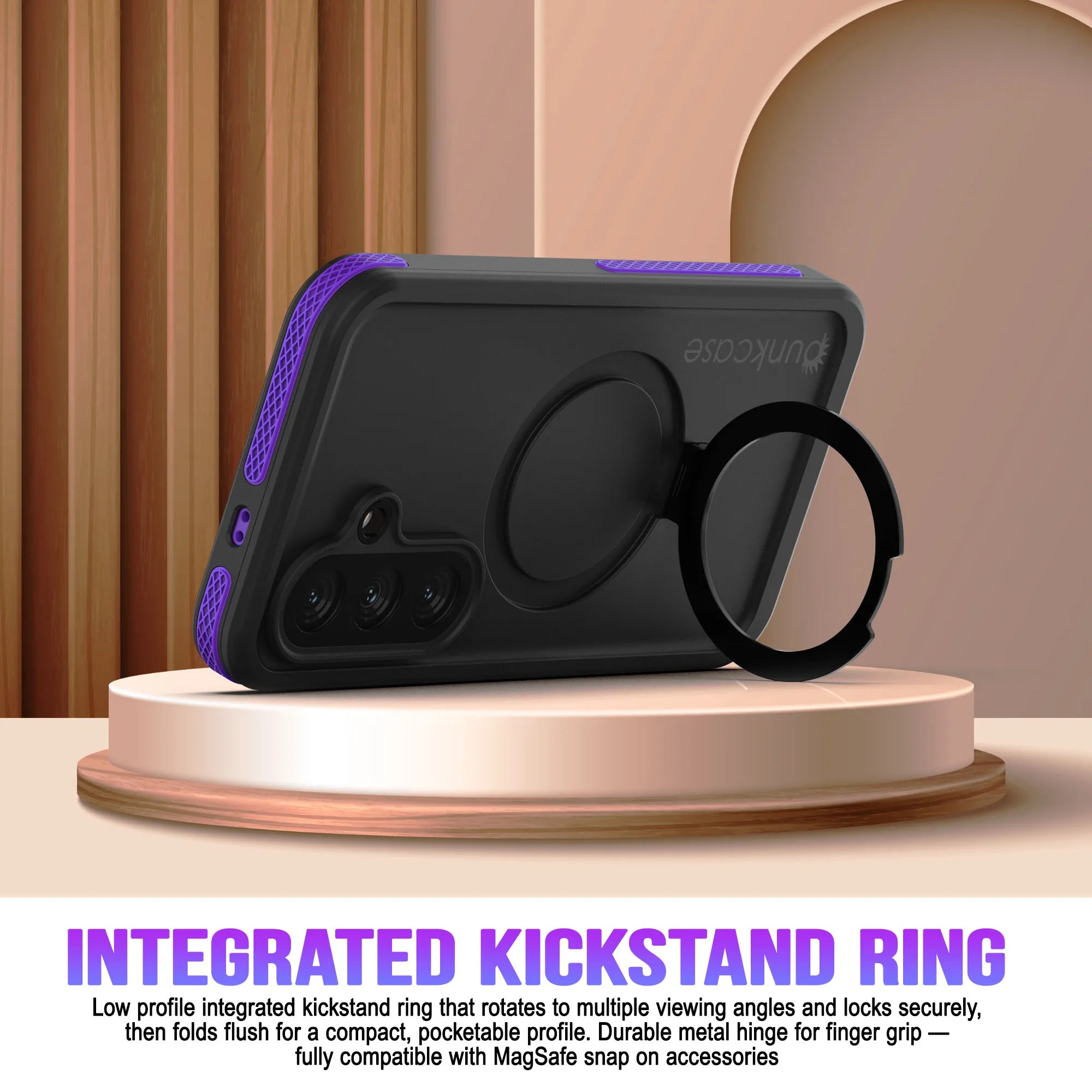Galaxy S26 Plus Waterproof Case [Kickstud 2.0 Series] Protective IP68 Cover W/Screen Protector & Kickstand [Purple]