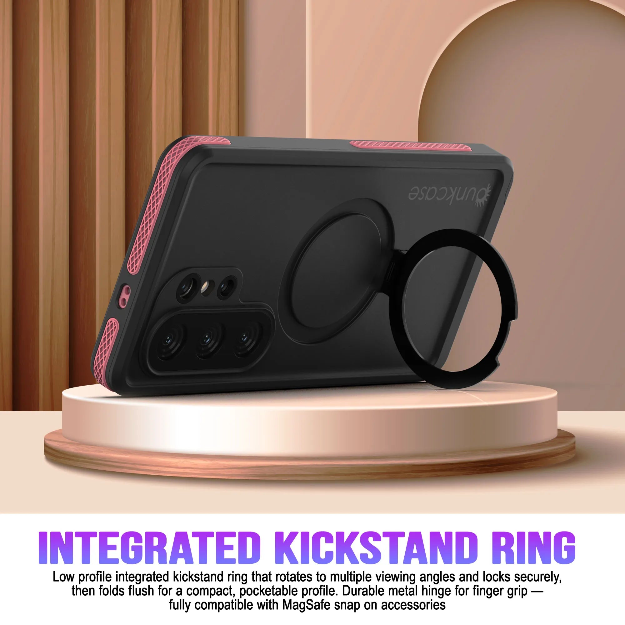 Galaxy S26 Ultra Waterproof Case [Kickstud 2.0 Series] Protective IP68 Cover W/Screen Protector & Kickstand [Pink]