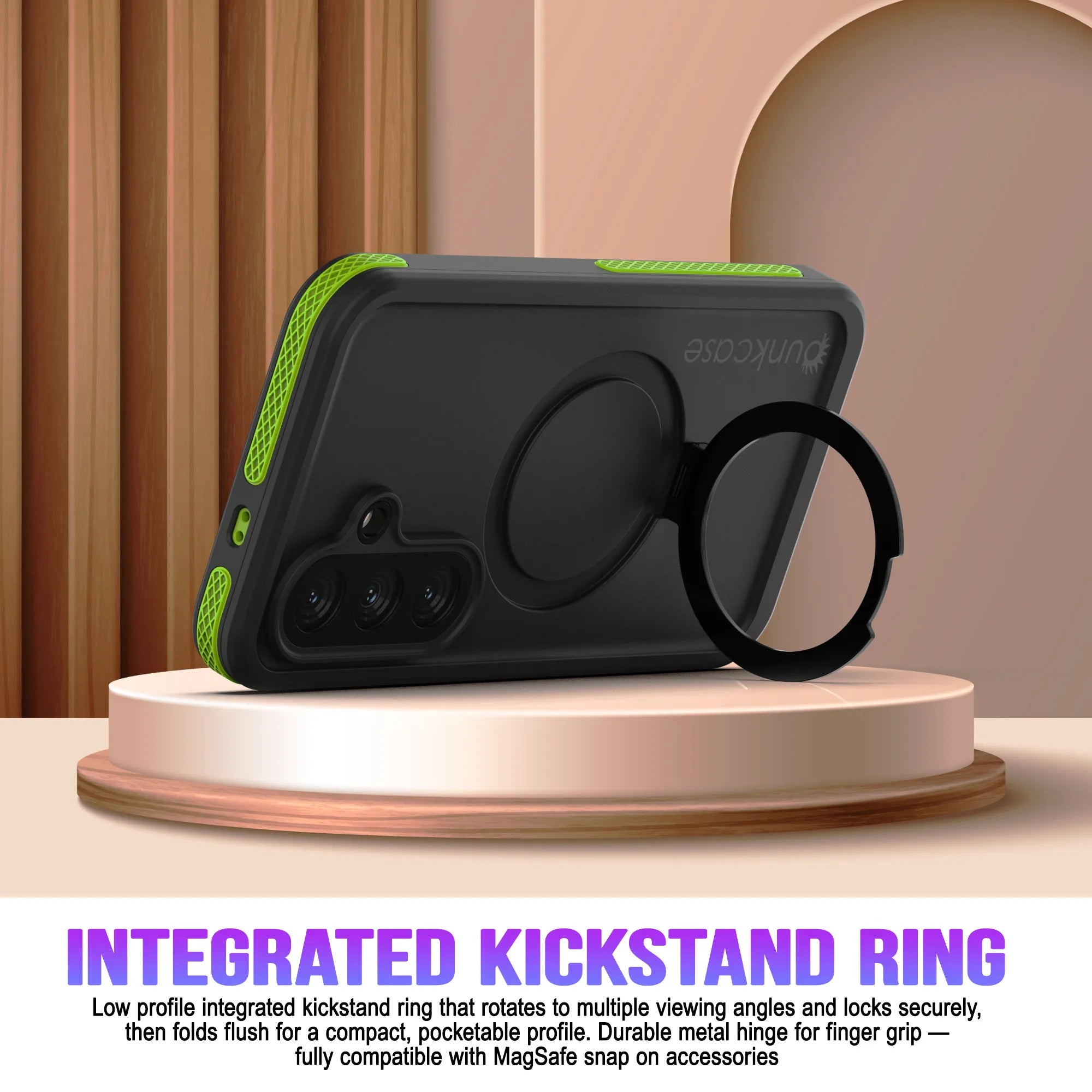 Galaxy S26 Waterproof Case [Kickstud 2.0 Series] Protective IP68 Cover W/Screen Protector & Kickstand [Green]