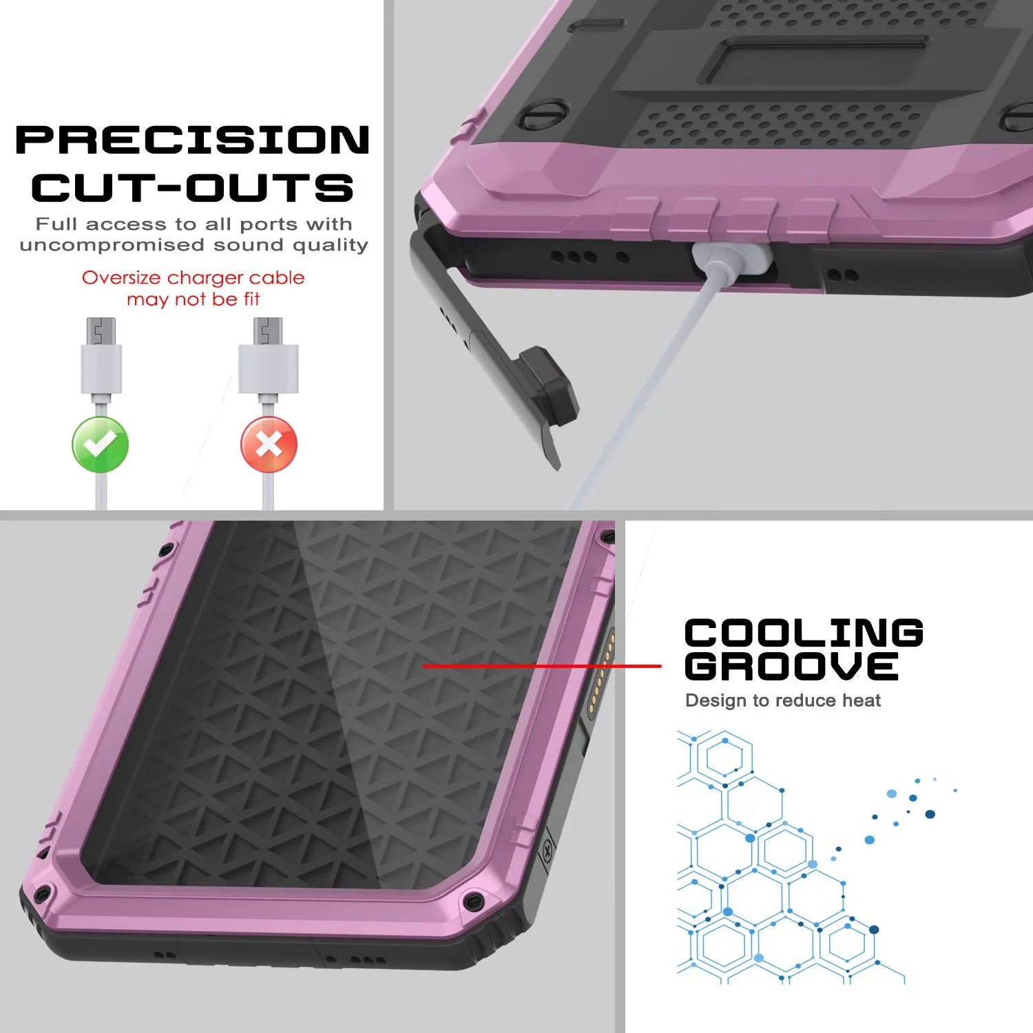 iPhone 16 Plus Metal Extreme 3.0 Series Aluminum Waterproof Case IP68 W/Buillt in Screen Protector & Kickstand [Pink]
