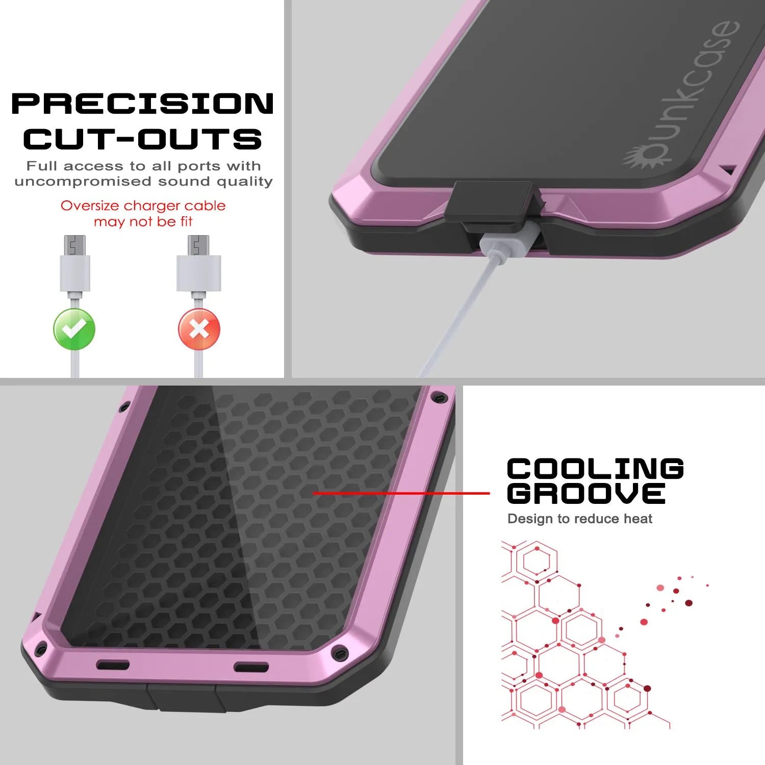 iPhone 17 Pro Metal Case, Heavy Duty Military Grade Armor Cover [shock proof] Full Body Hard [Pink]