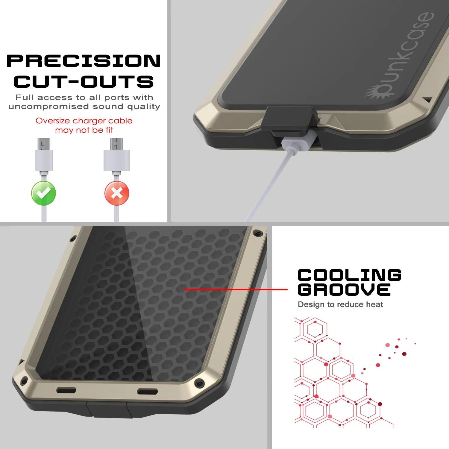 iPhone 17 Pro Metal Case, Heavy Duty Military Grade Armor Cover [shock proof] Full Body Hard [Gold]