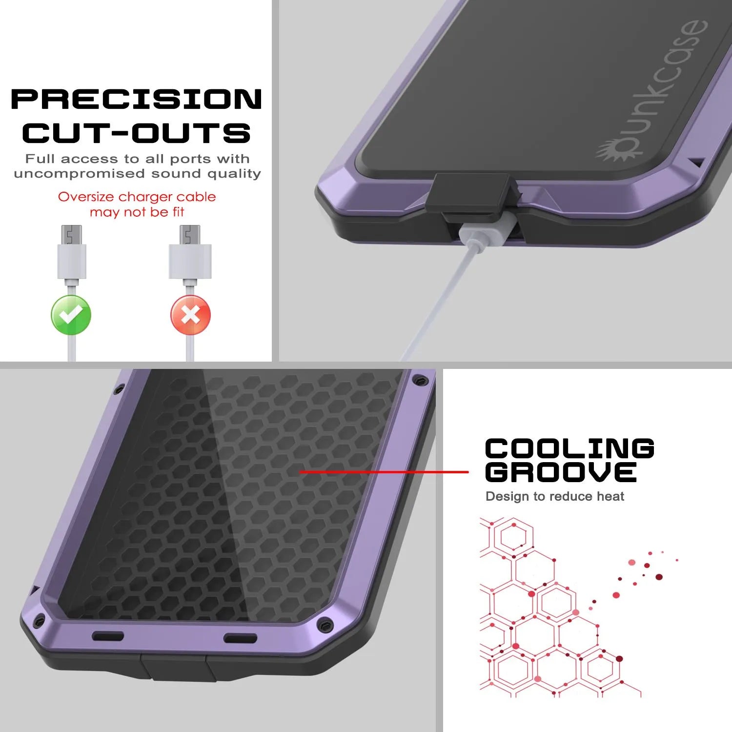 iPhone 17 Metal Case, Heavy Duty Military Grade Armor Cover [shock proof] Full Body Hard [Purple]