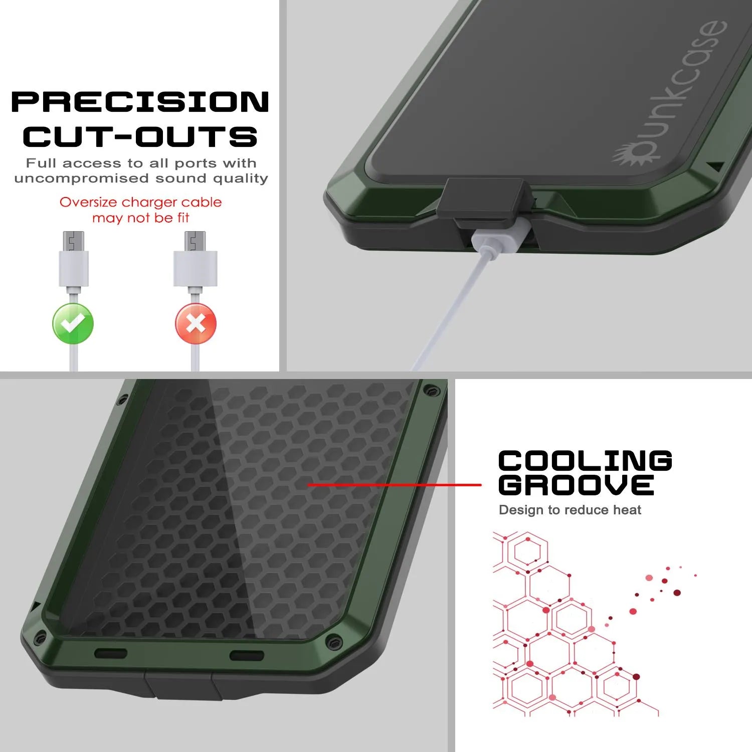 iPhone 17 Metal Case, Heavy Duty Military Grade Armor Cover [shock proof] Full Body Hard [Dark Green]