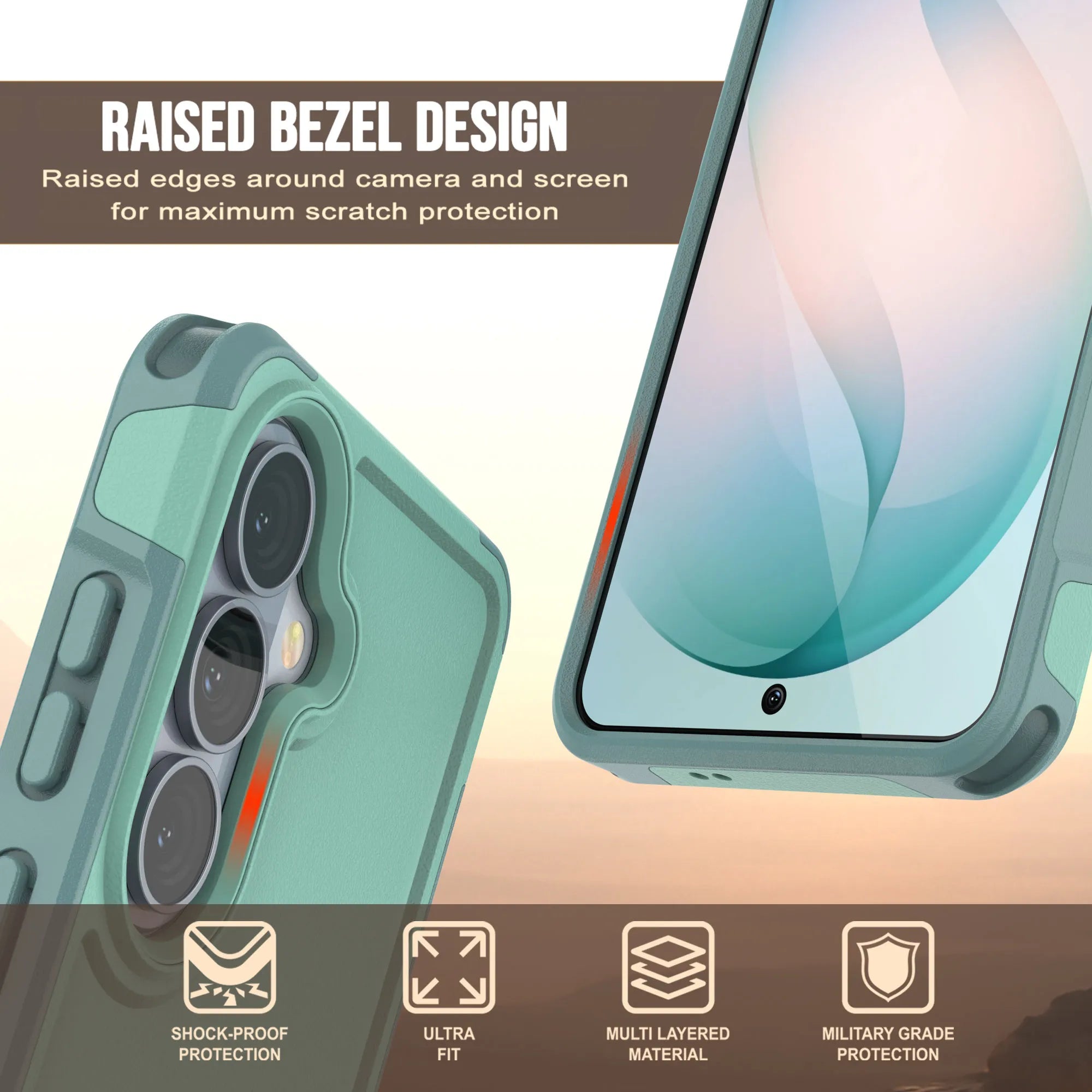 PunkCase Galaxy S26+ Plus Case, [Spartan 2.0 Series] Clear Rugged Heavy Duty Cover [Teal]
