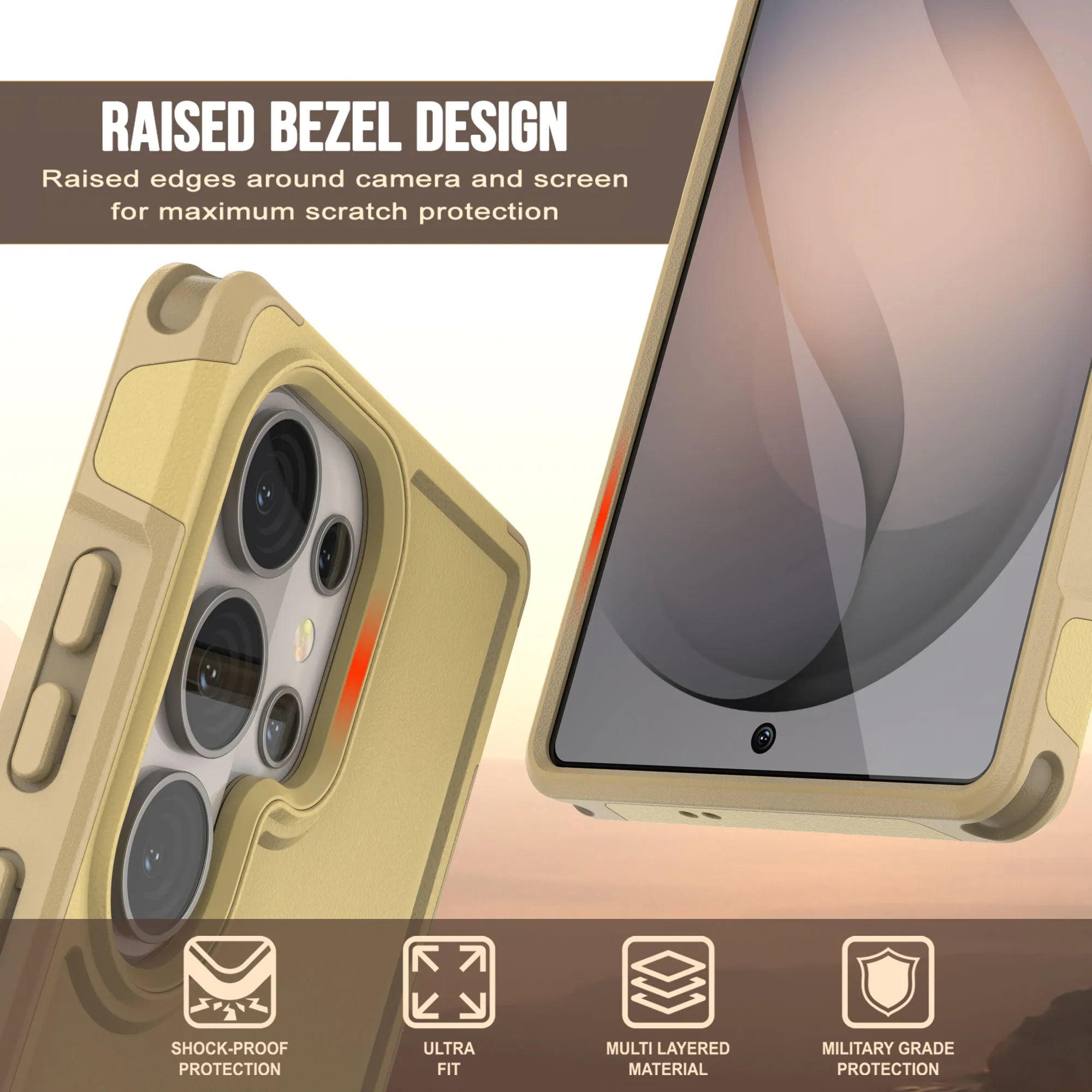 PunkCase Galaxy S26 Ultra Case, [Spartan 2.0 Series] Clear Rugged Heavy Duty Cover [Yellow]