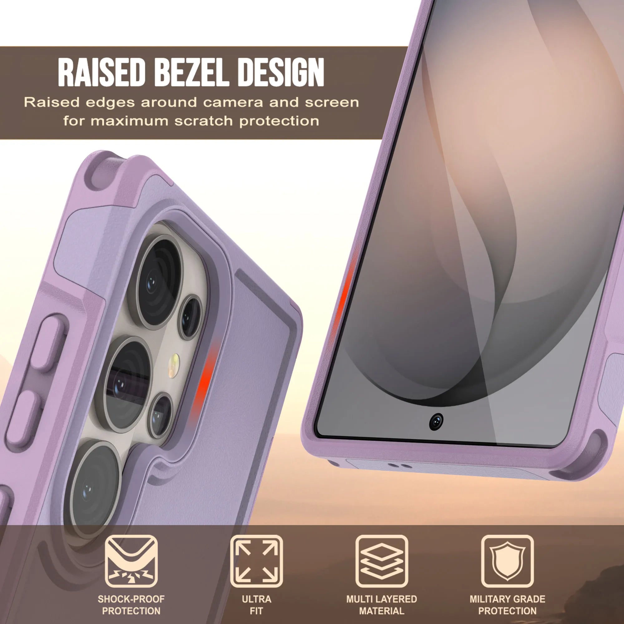 PunkCase Galaxy S26 Ultra Case, [Spartan 2.0 Series] Clear Rugged Heavy Duty Cover [Lilac]