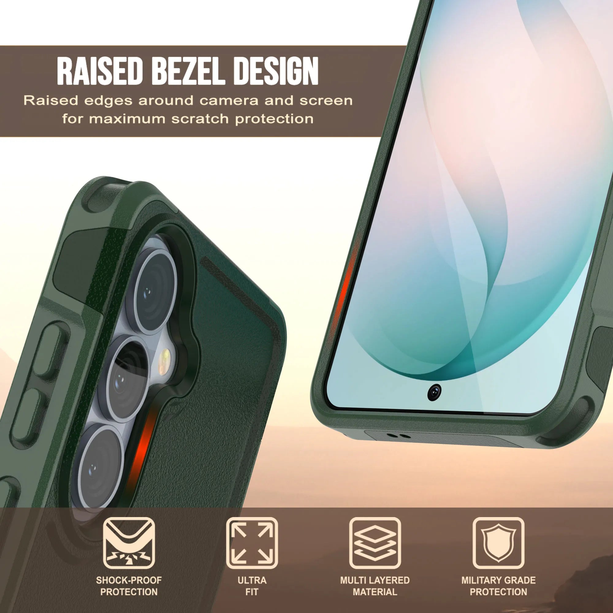 PunkCase Galaxy S26 Case, [Spartan 2.0 Series] Clear Rugged Heavy Duty Cover [Dark Green]