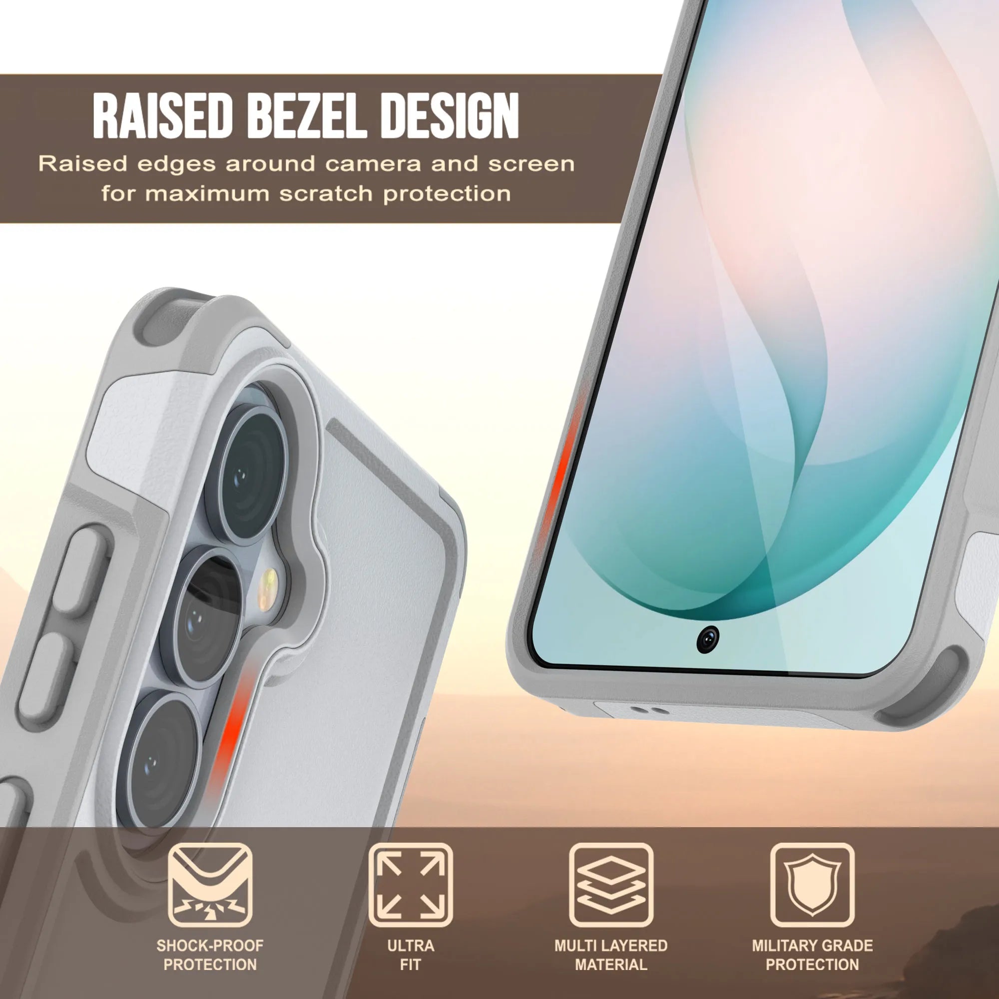 PunkCase Galaxy S26 Case, [Spartan 2.0 Series] Clear Rugged Heavy Duty Cover [White]