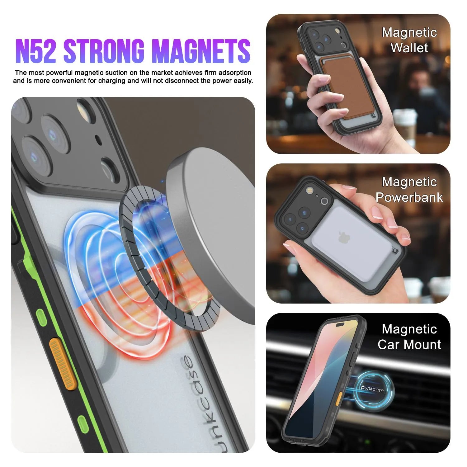 iPhone 17 Pro Max Waterproof IP68 Case, Punkcase [Light green] [StudStar Series] [Slim Fit] [Dirtproof]