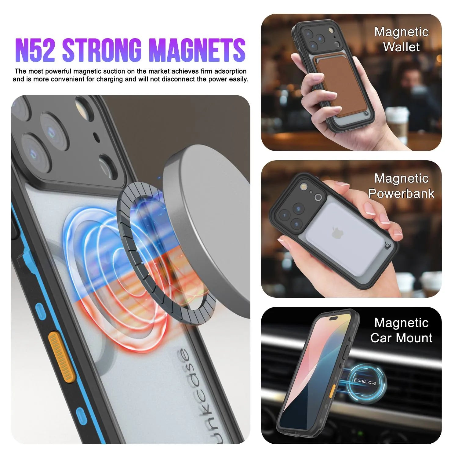 iPhone 17 Pro Waterproof IP68 Case, Punkcase [Light blue] [StudStar Series] [Slim Fit] [Dirtproof]