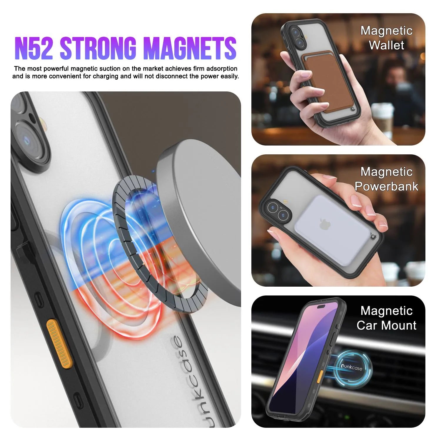 iPhone 17 Waterproof IP68 Case, Punkcase [Black] [StudStar Series] [Slim Fit]